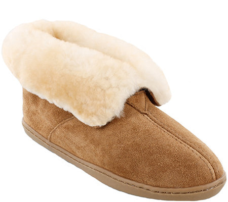 Minnetonka Leather Ankle Boot Slippers - Sheepskin Ankle Boot - Page 1 ...
