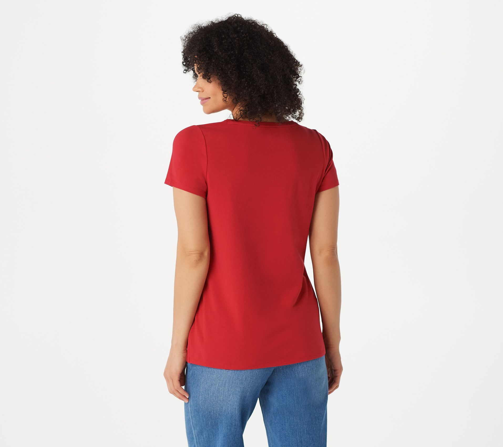 Belle by Kim Gravel TripleLuxe Pima Set of Two V-Neck T-Shirts - QVC.com