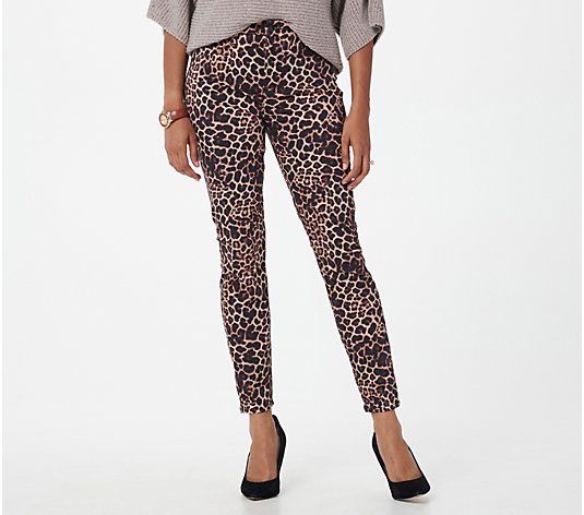 Jen7 by 7 for All Mankind Printed Ankle Skinny Jeans - Golden Leopard