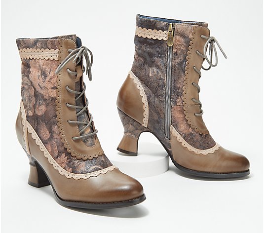 L'Artiste by Spring Step Leather Ankle Boots - Bewitch-Floral