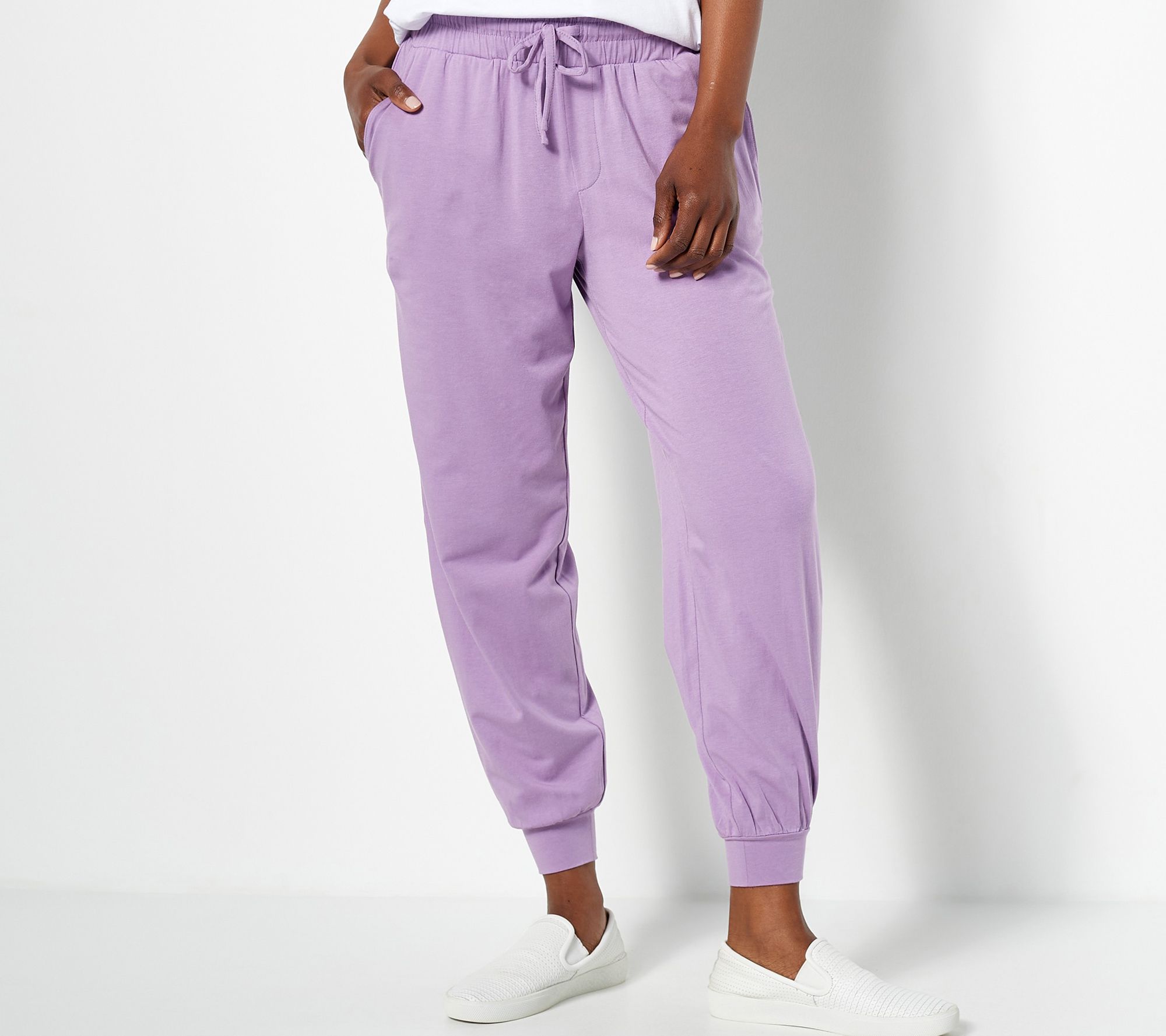 Women's joggers sweatpants with added modal - light purple