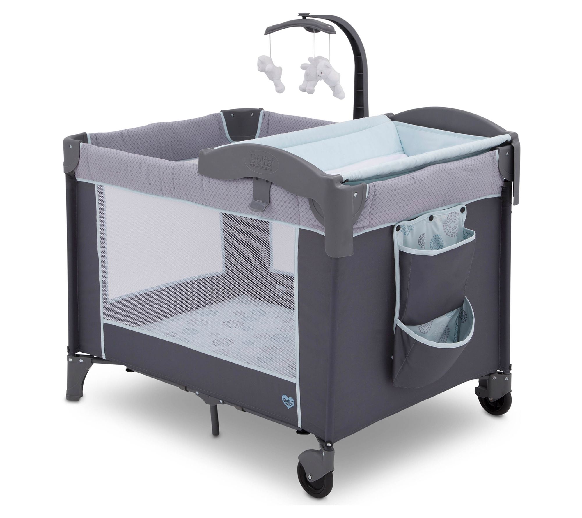 5-in-1 Portable Baby Travel Cot with Detachable Changing Table