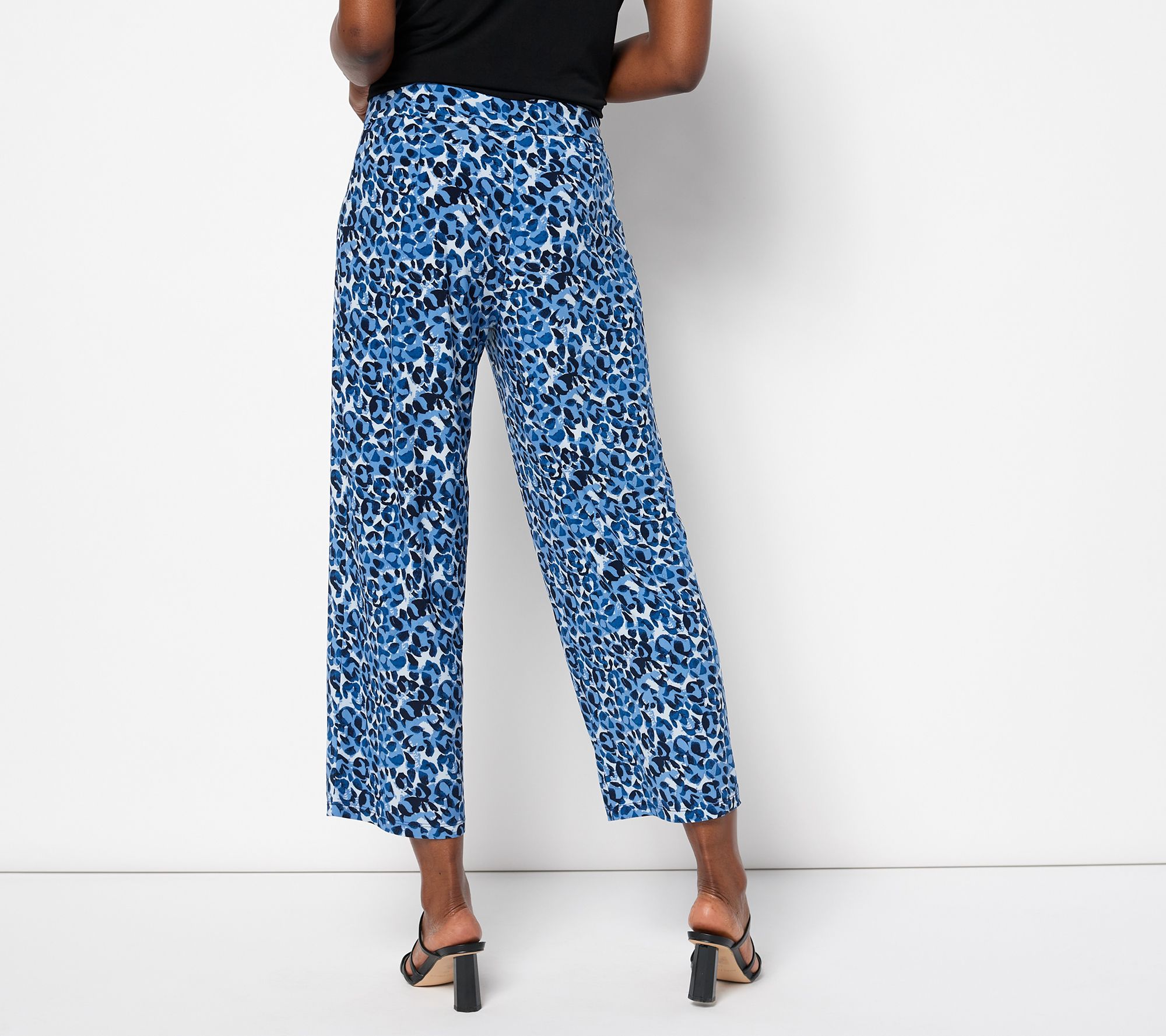 Dennis Basso Regular Printed Italia Knit Wide Leg Crop Pants - QVC.com