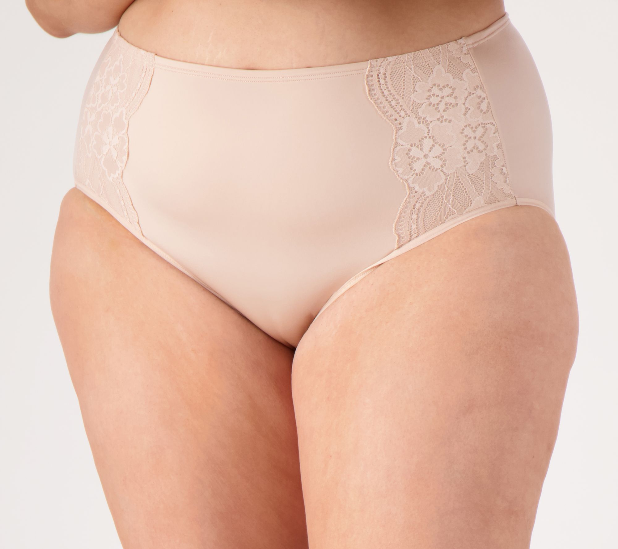 Womens Oatmeal 3pk Lace Trim Hipster Briefs