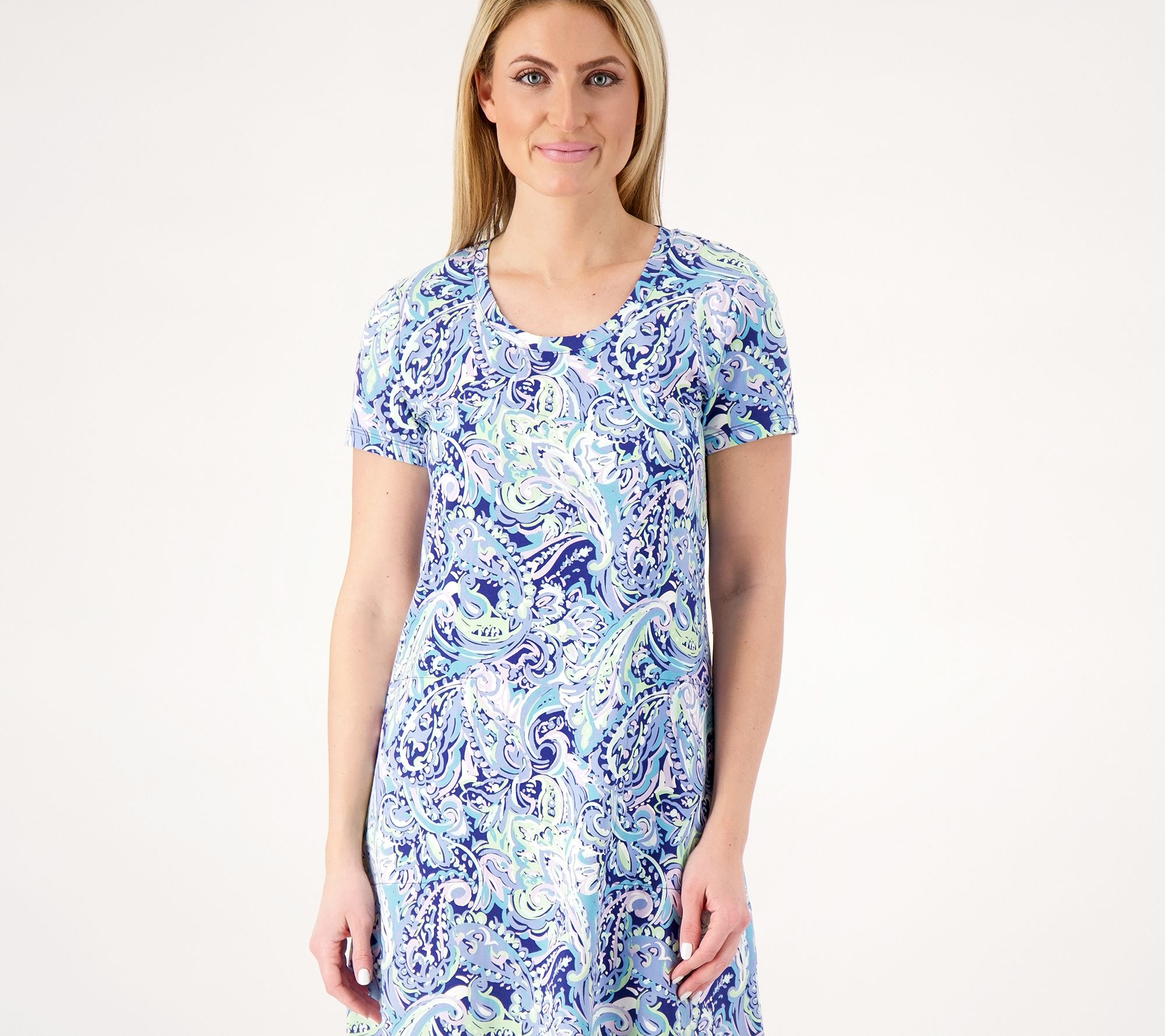 Isaac Mizrahi Live Bridgehampton Petite Print Swing Dress - QVC.com