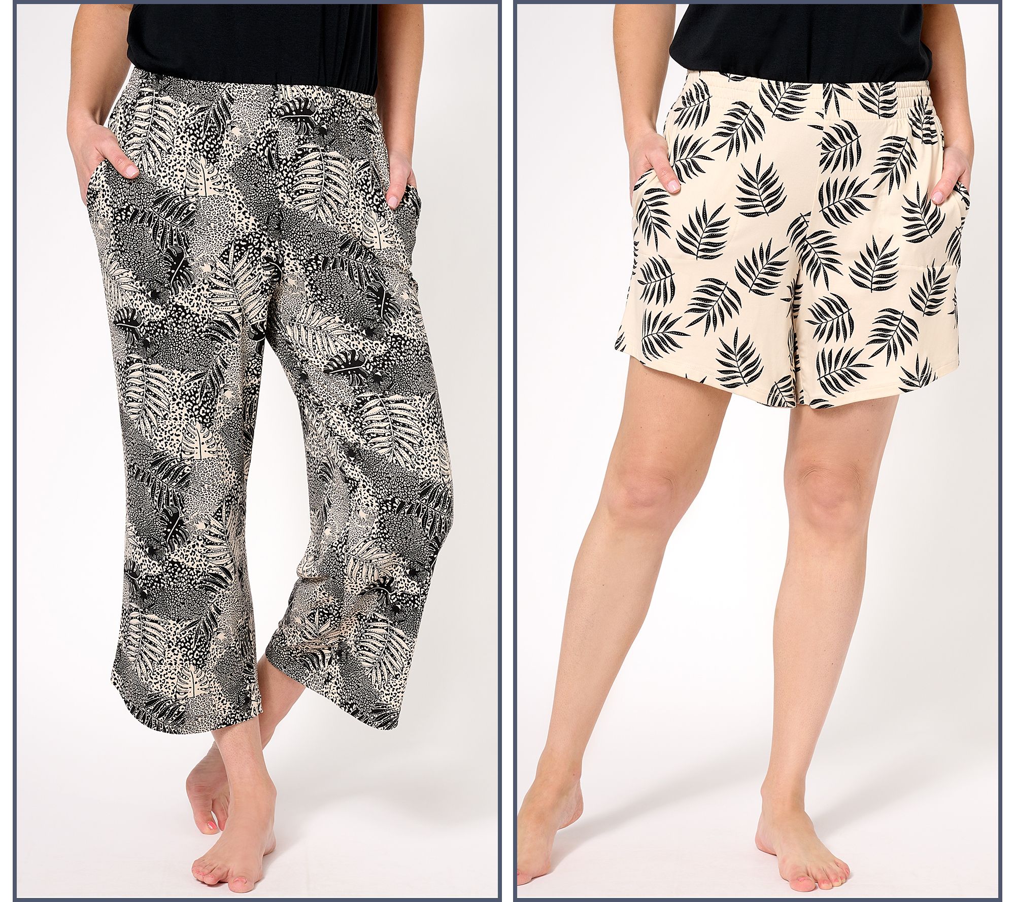 Summer Shells Capri Pajamas - Blue LRG in Women's Cotton Pajamas, Pajamas  for Women