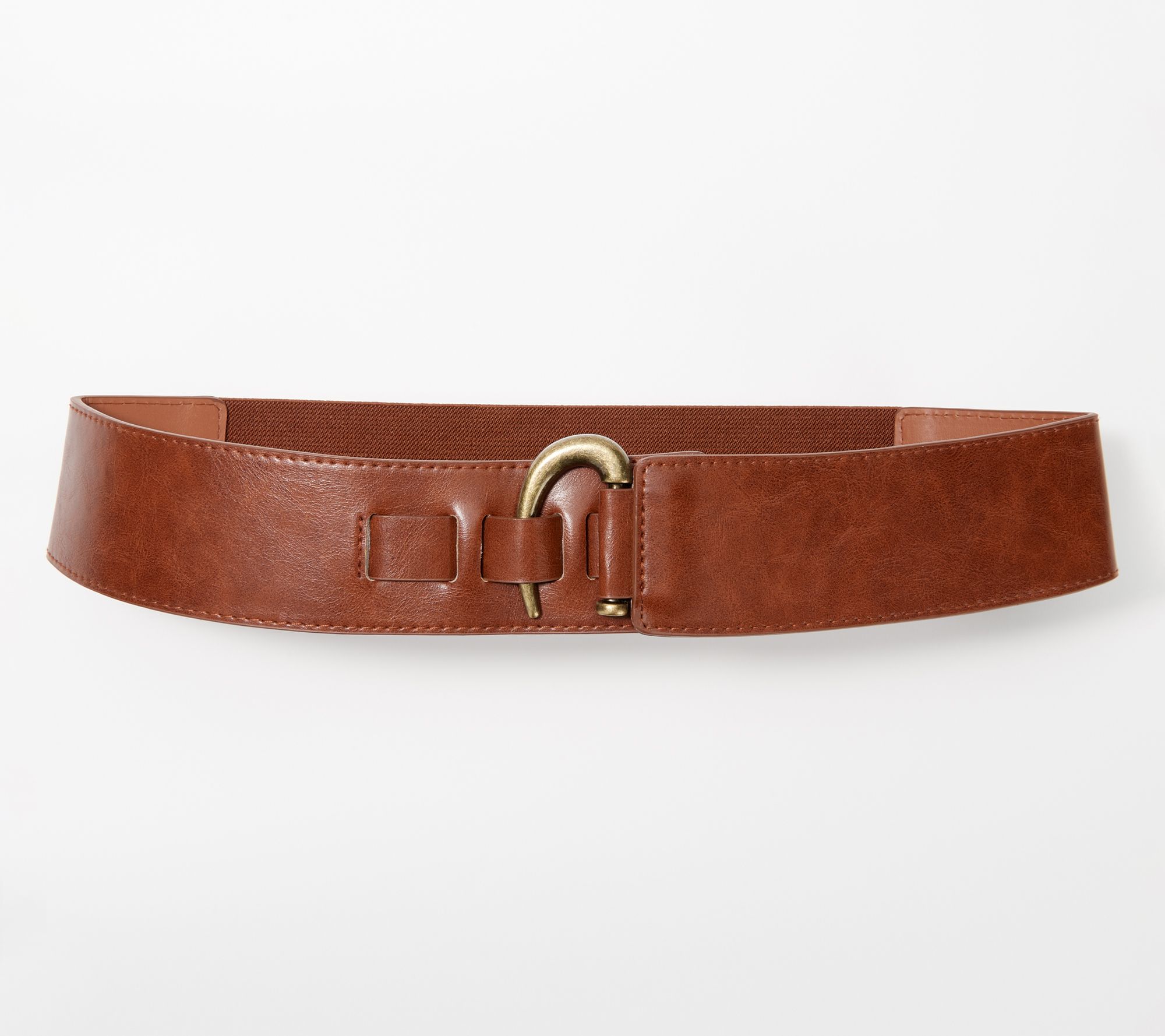 No. 5 Leather Cinch Belt - Italian Bridle Leather - Brown Leather with Stainless Steel, X-Large - Fits Sizes 42 - 50