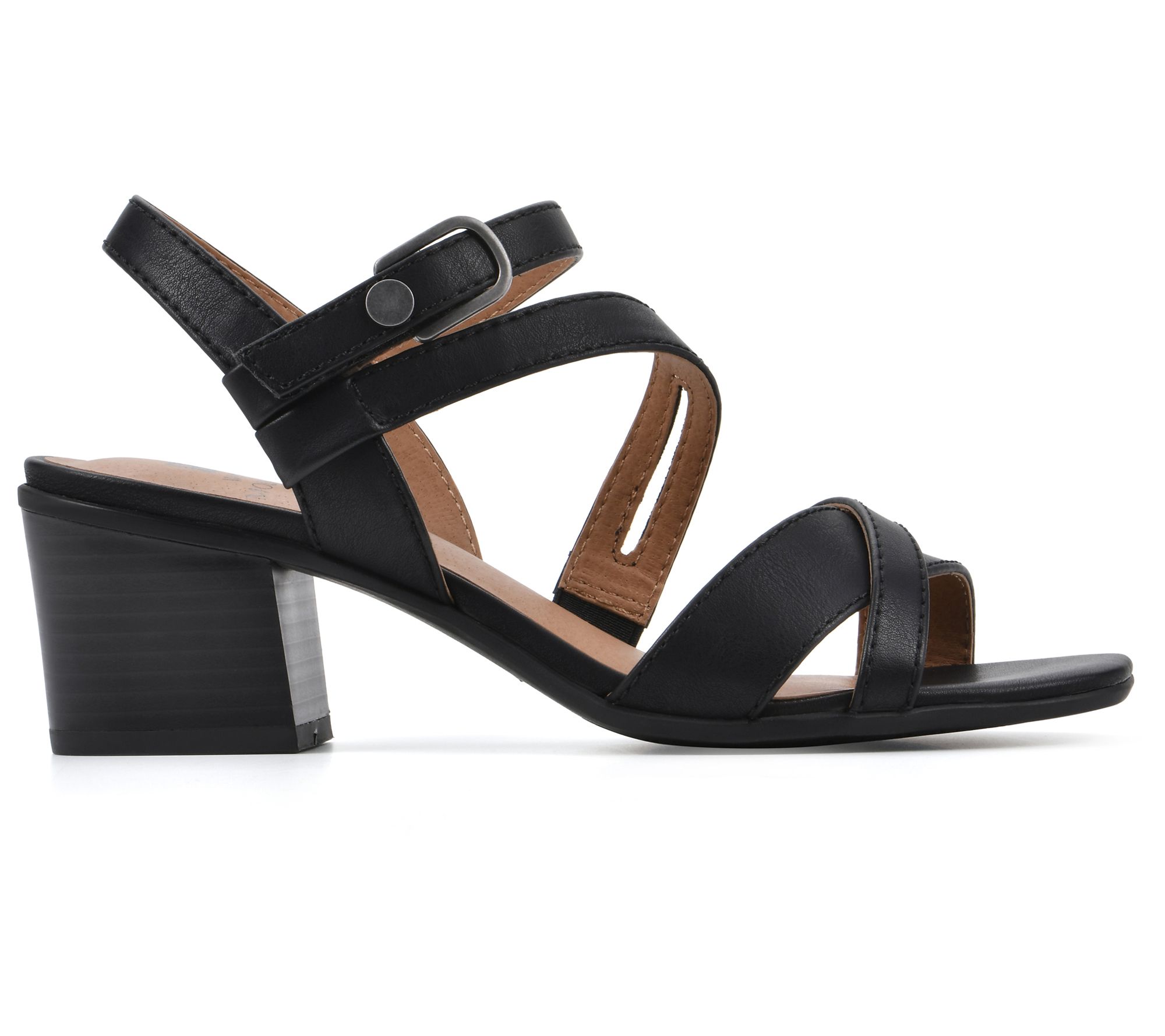 White Mountain Block Heel Sandals Let Go