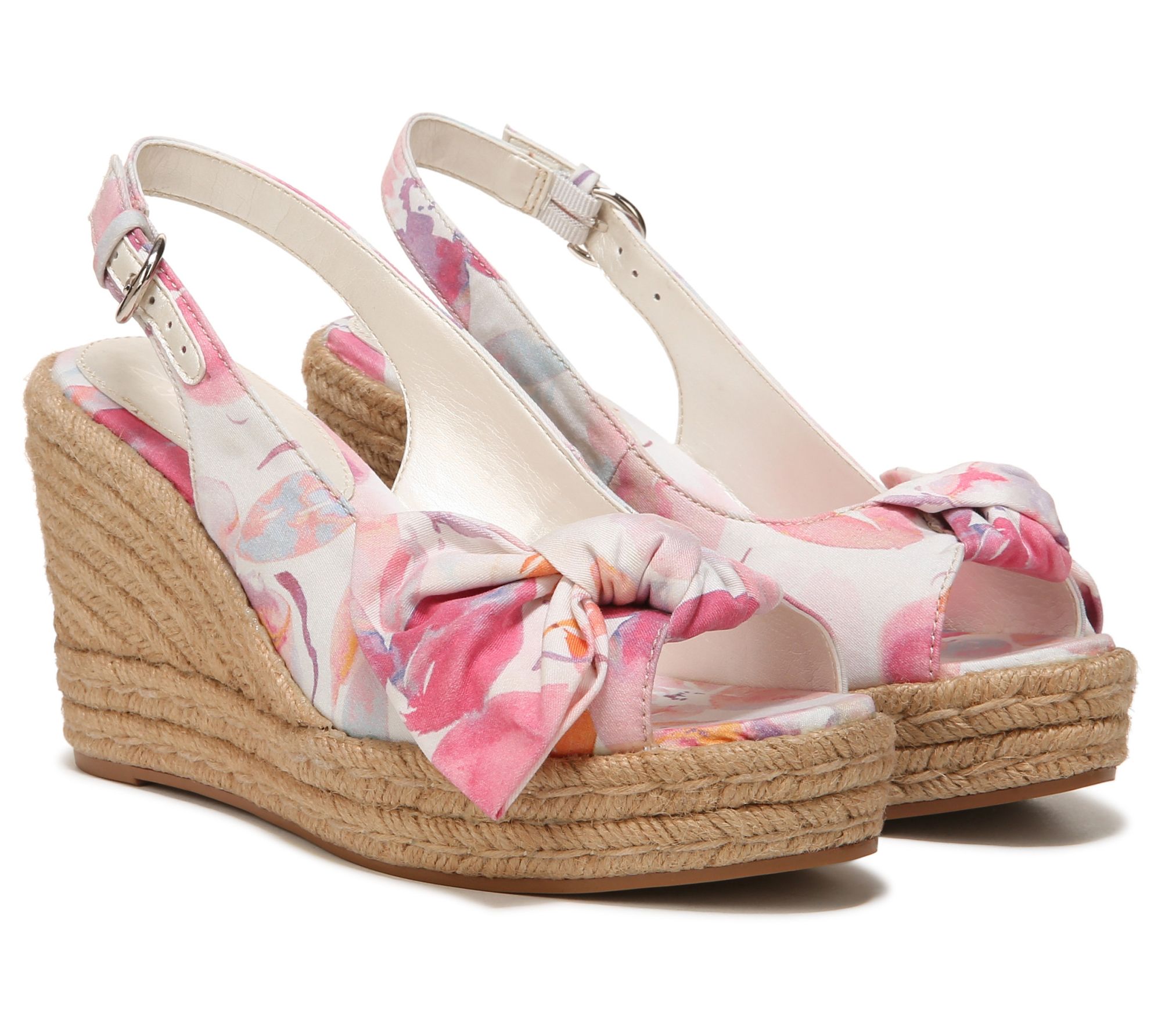 Valentino Espadrille Slingback Wedges in Pink Patent Leather ref