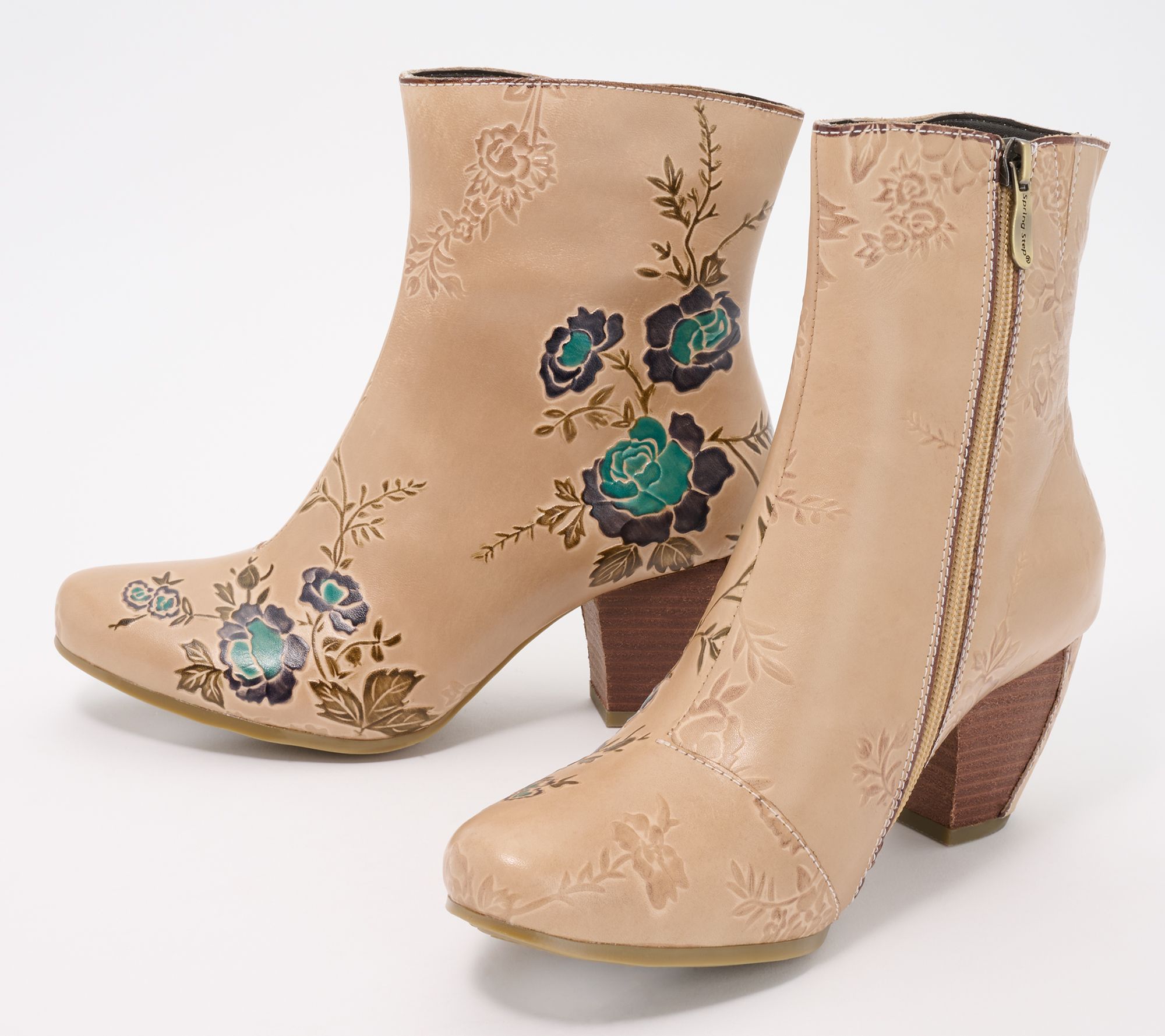 L'Artiste by Spring Step Leather Heeled Ankle Boots - Folka