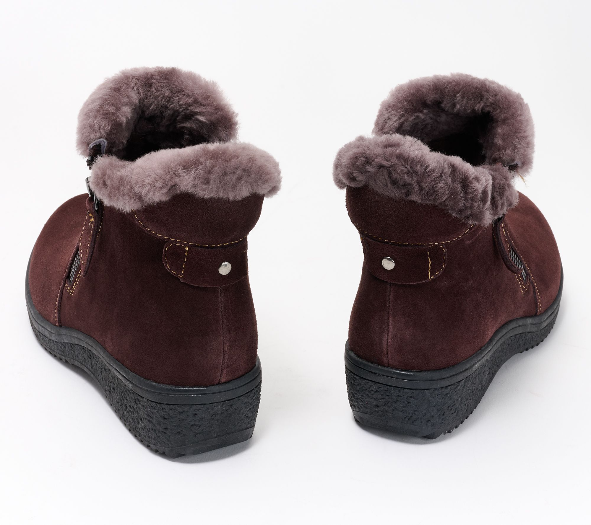 Spring Step Faux Fur Ankle Boots - Republic - QVC.com