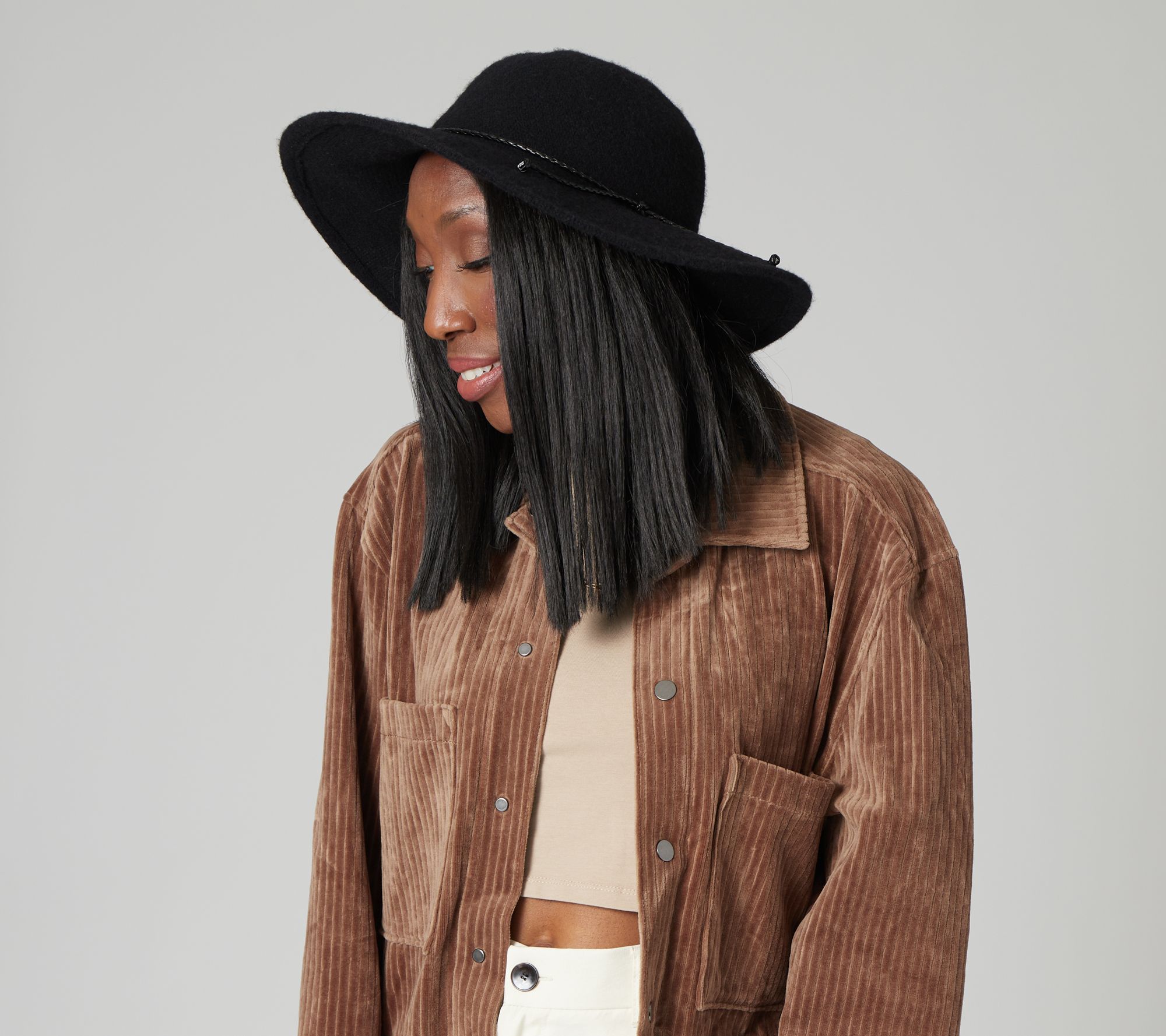 San Diego Hat Co. Knit Floppy Hat with Knotted Trim - QVC.com