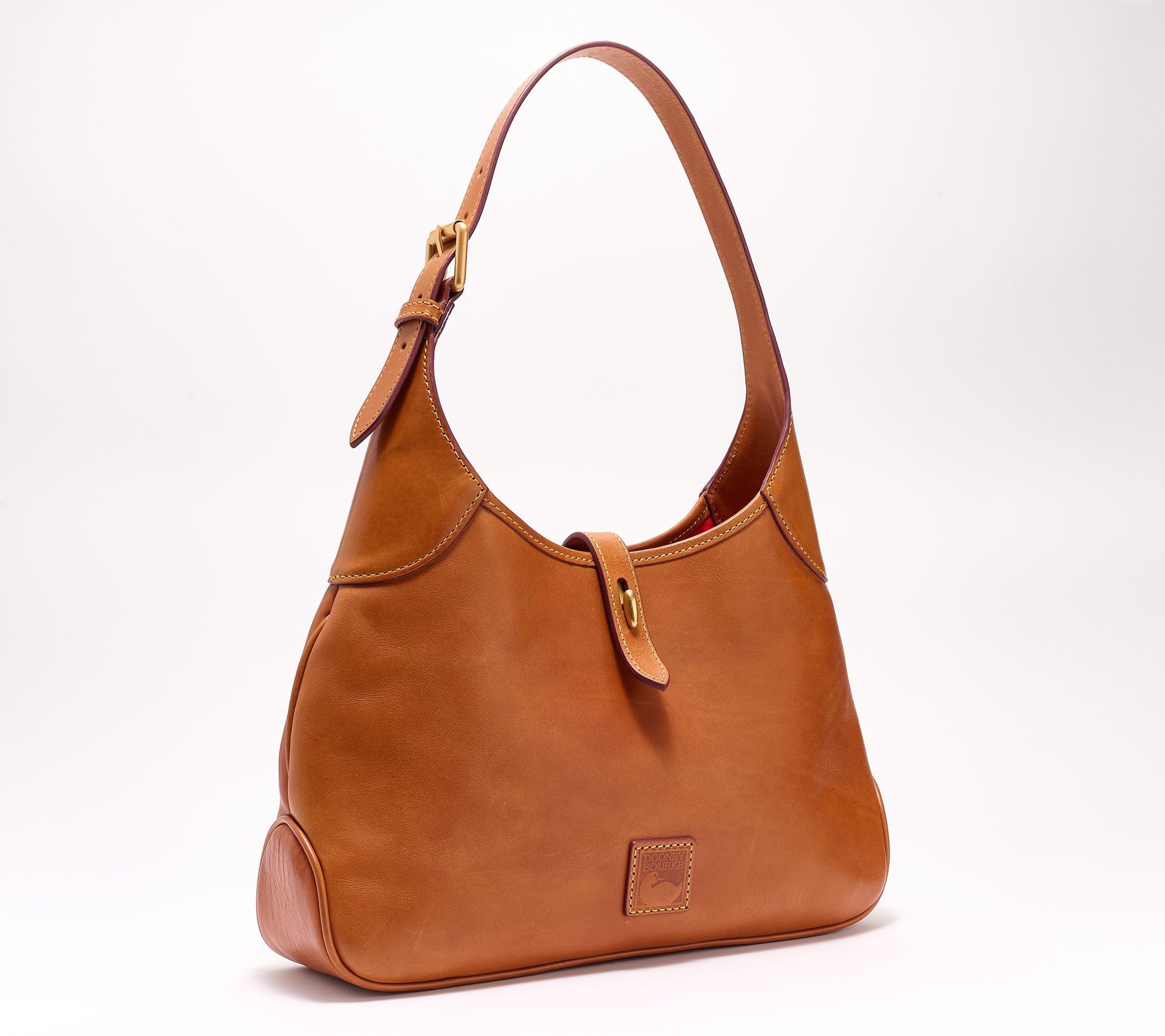 As Is Dooney Bourke Florentine Leather Crescent Hobo QVC