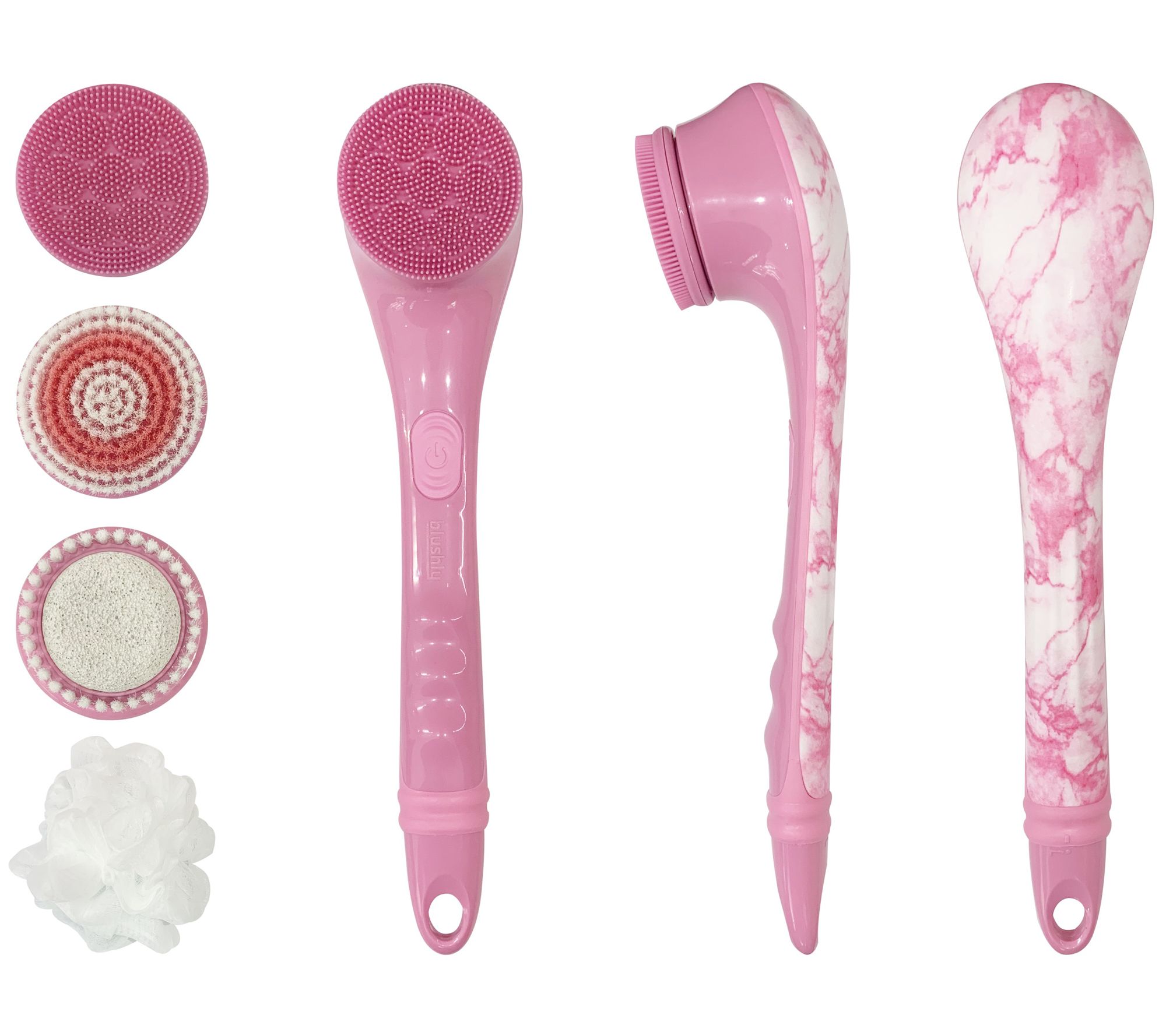 Blushly Cleansing & Exfoliating Marble Body Brush w 4 Heads