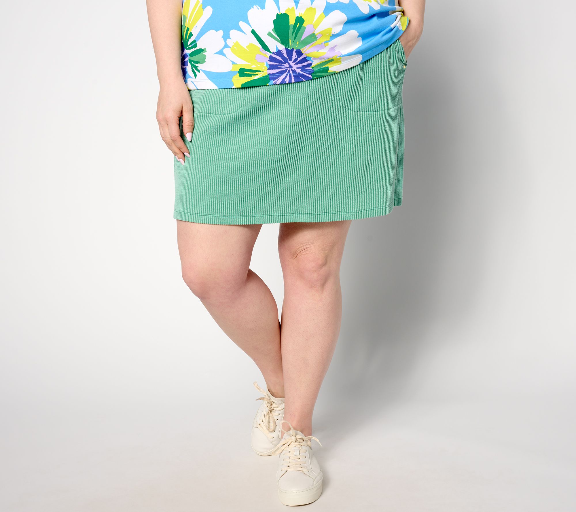 Sport Savvy Petite Seersucker Pull-On Skort