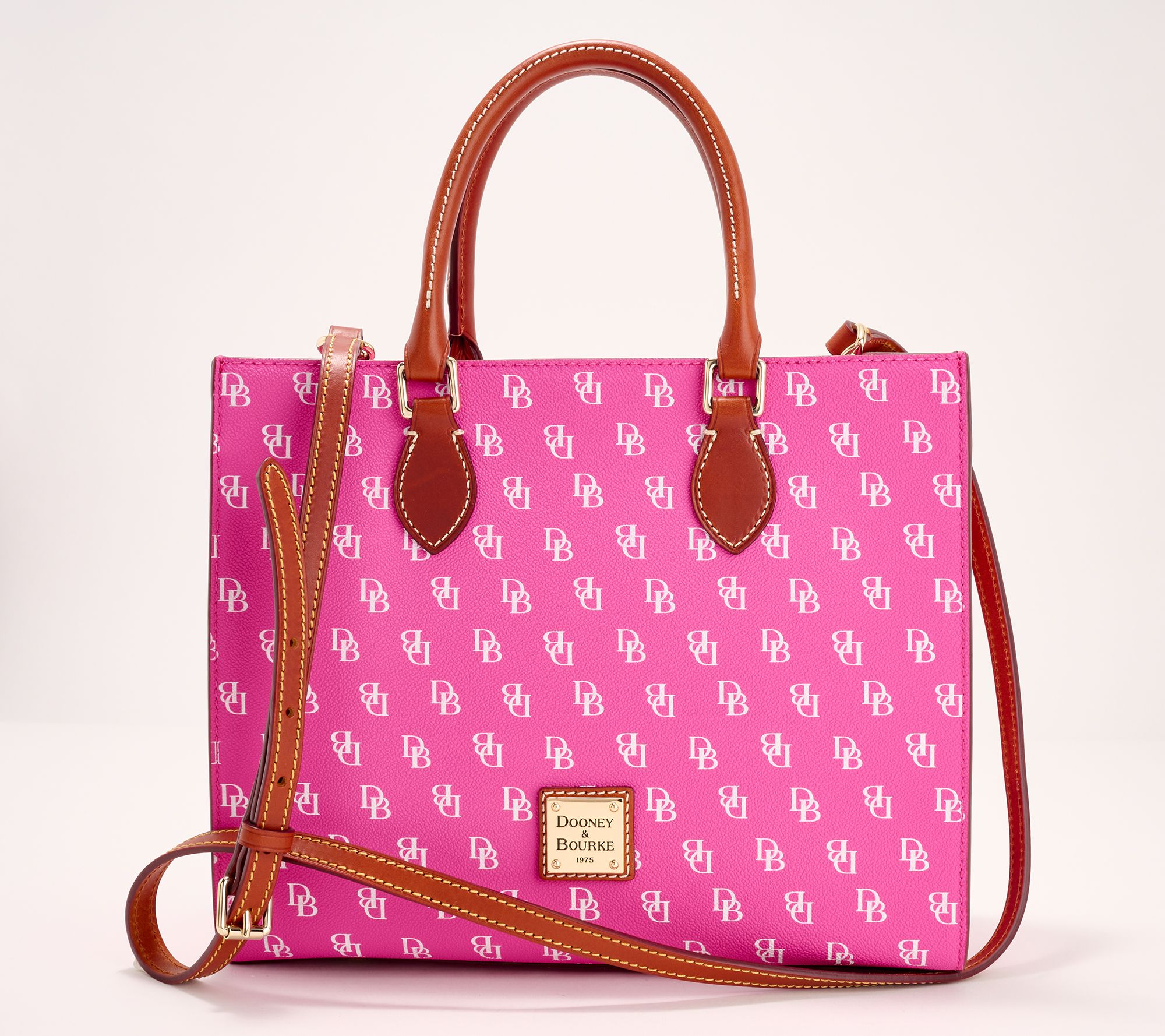 Dooney & Bourke Coated Cotton Gretta Janine Satchel with Crossbody Strap