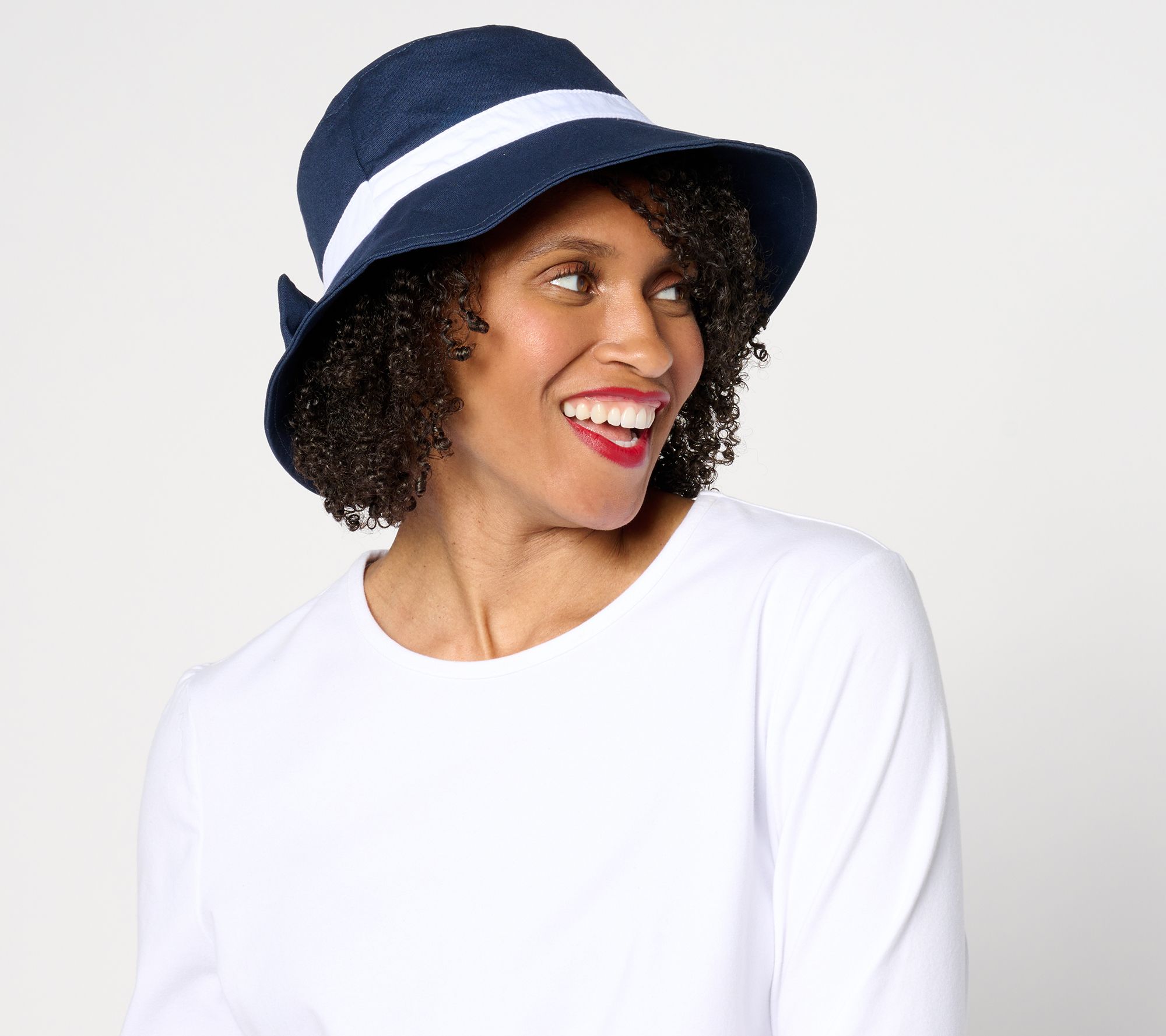 Sprigs Adjustable Bucket Hat with Bow - QVC.com
