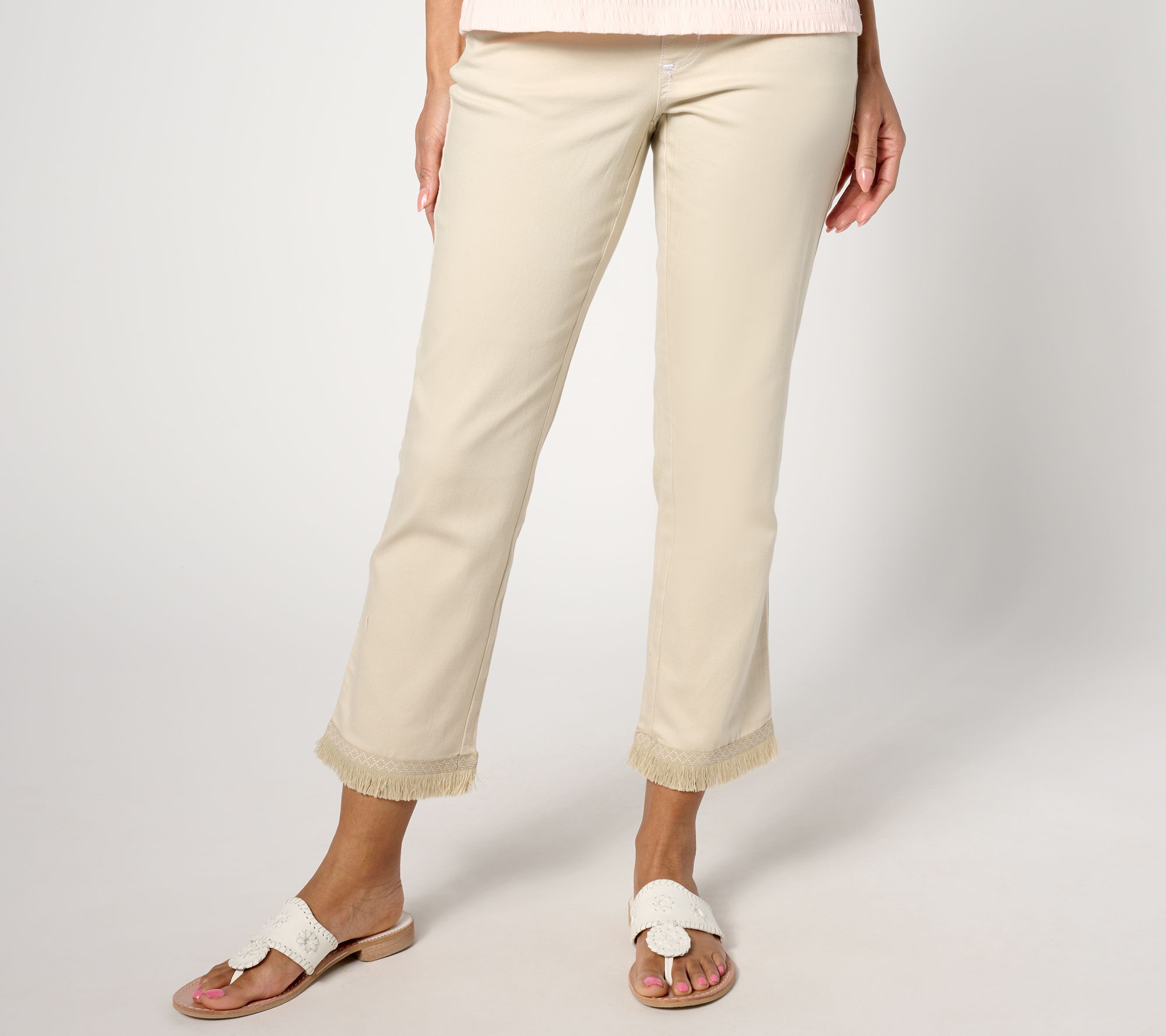 Belle by Kim Gravel_Petite TripleLuxe Tiki Island Fringe Trip Crop Pant
