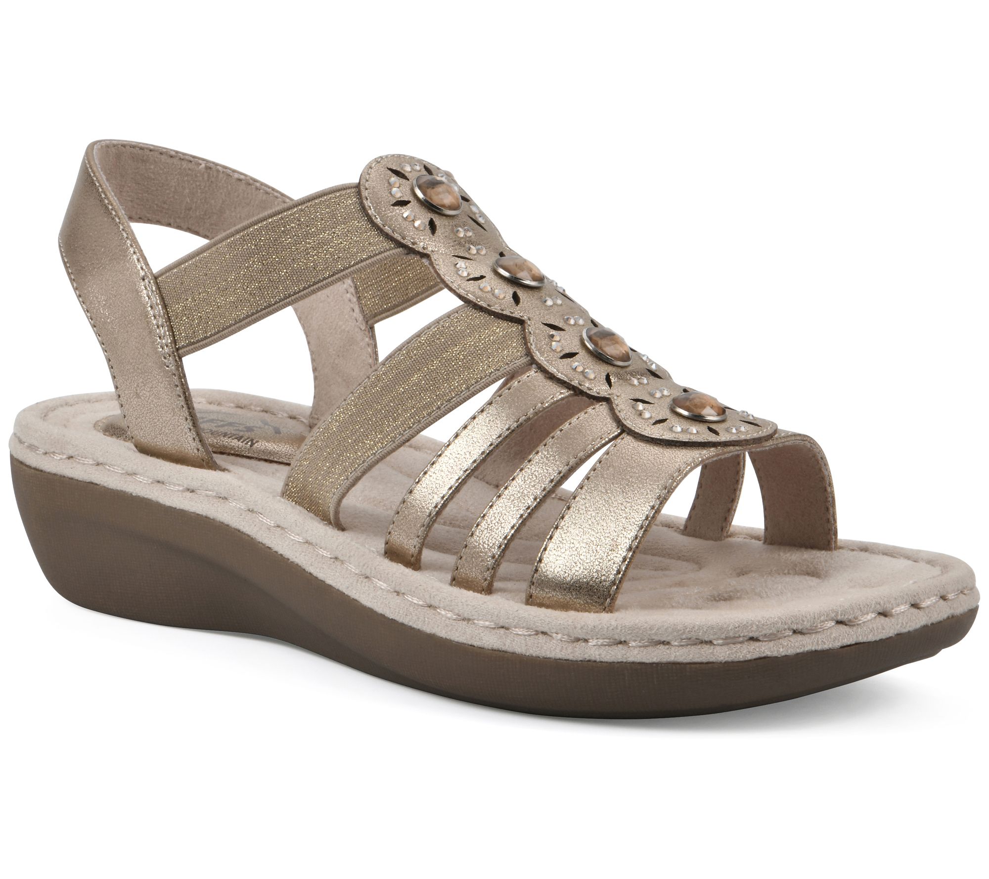 Cliffs by White Mountain Comfort Wedge SandalsCamryn QVC