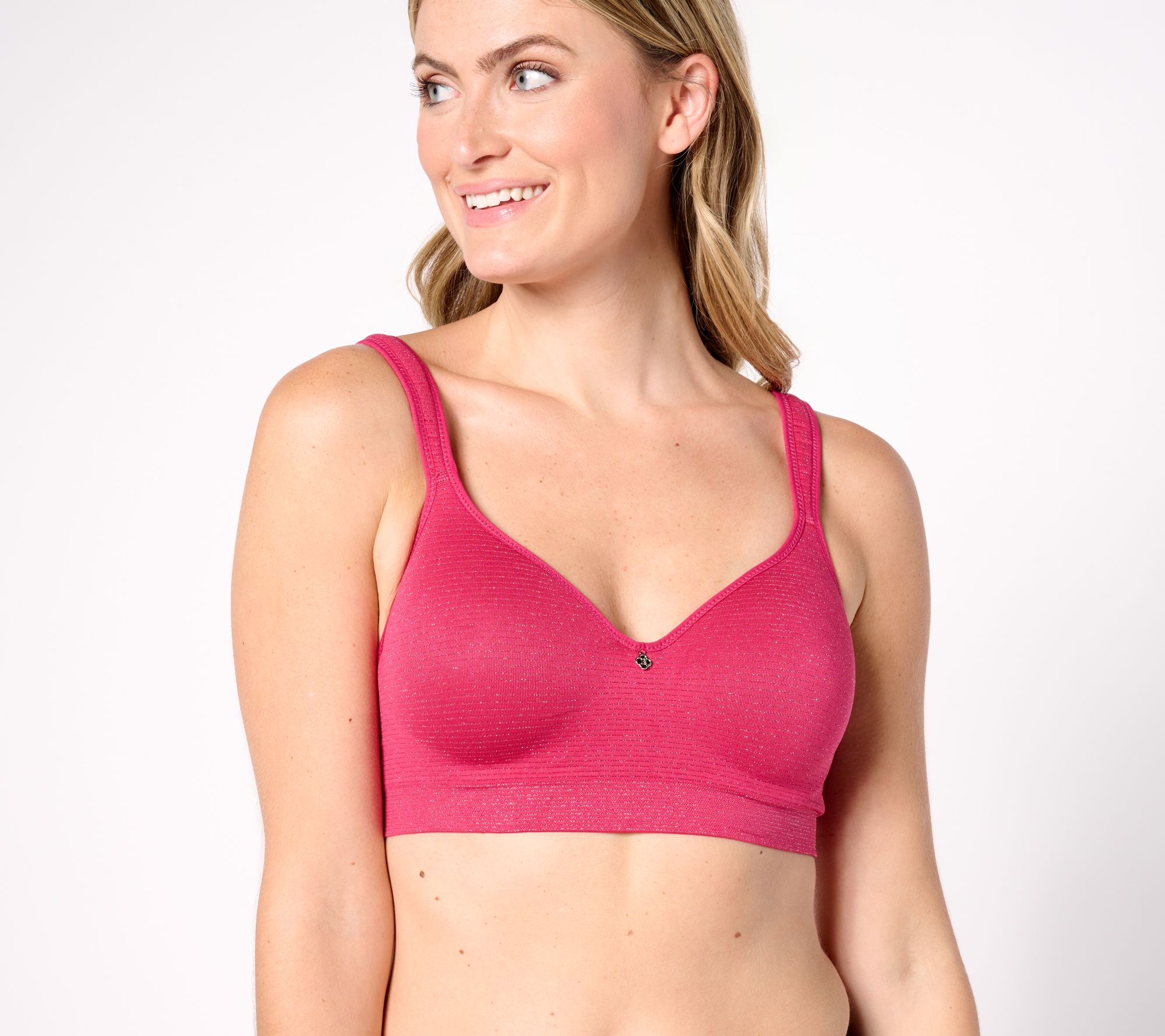 Breezies Lurex Mini Stripe Seamless Wirefree T-Shirt Bra