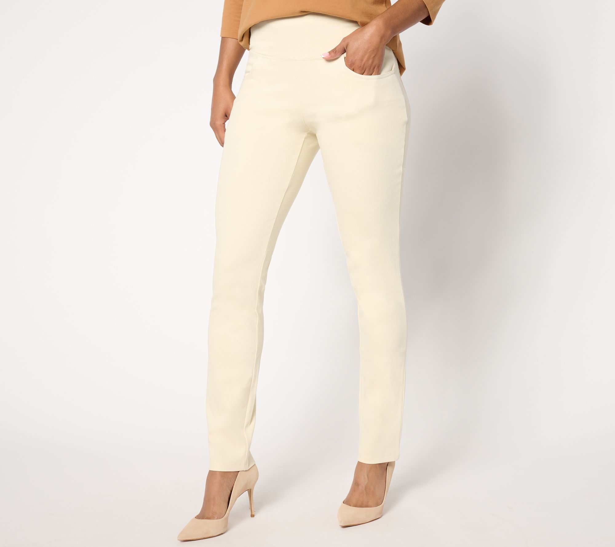 Women With Control Regular Prime Stretch Tummy Control Slim-Leg Pants