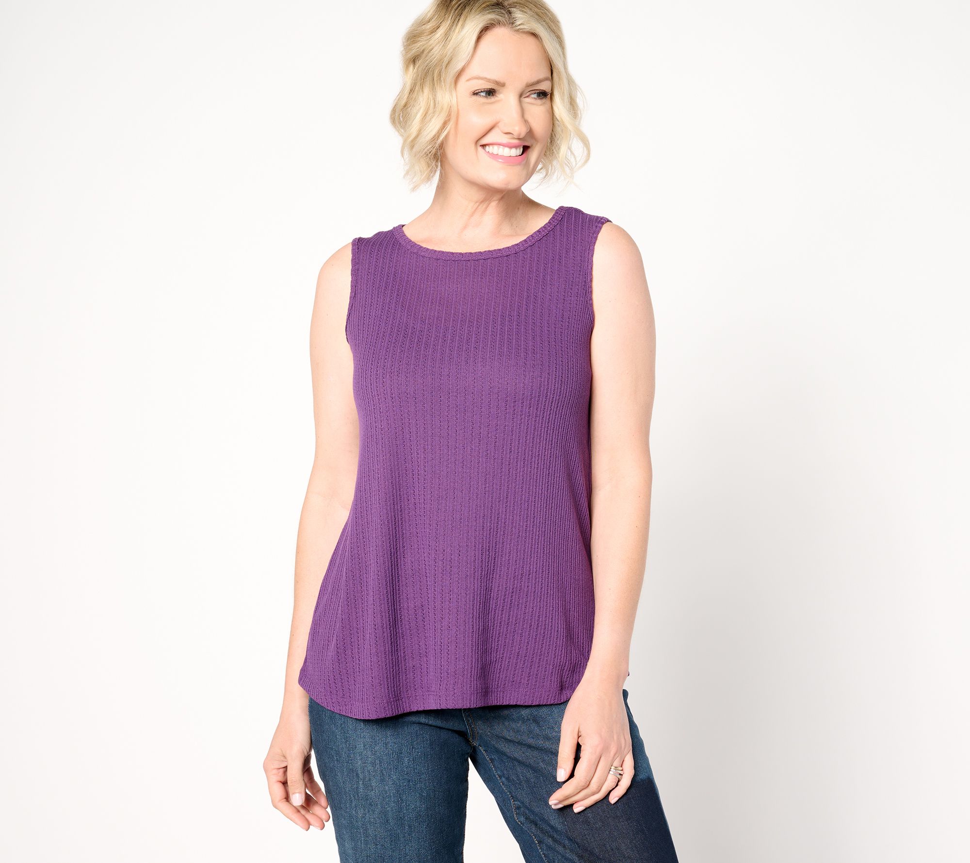 LOGO Layers by Lori Goldstein Crewneck Shirtail Tank