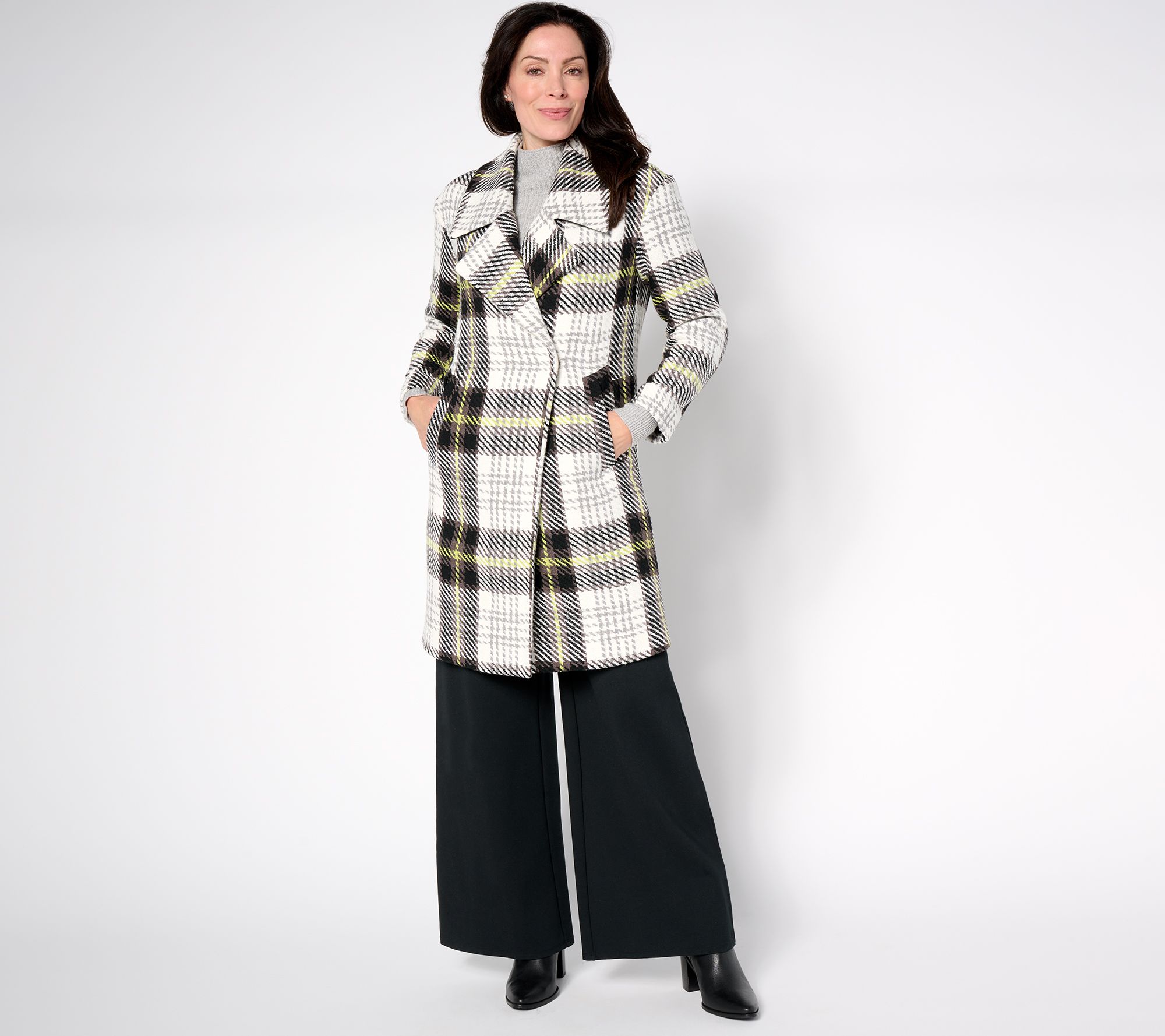 Thread Collective Bold Plaid Coat with Oversized Collar