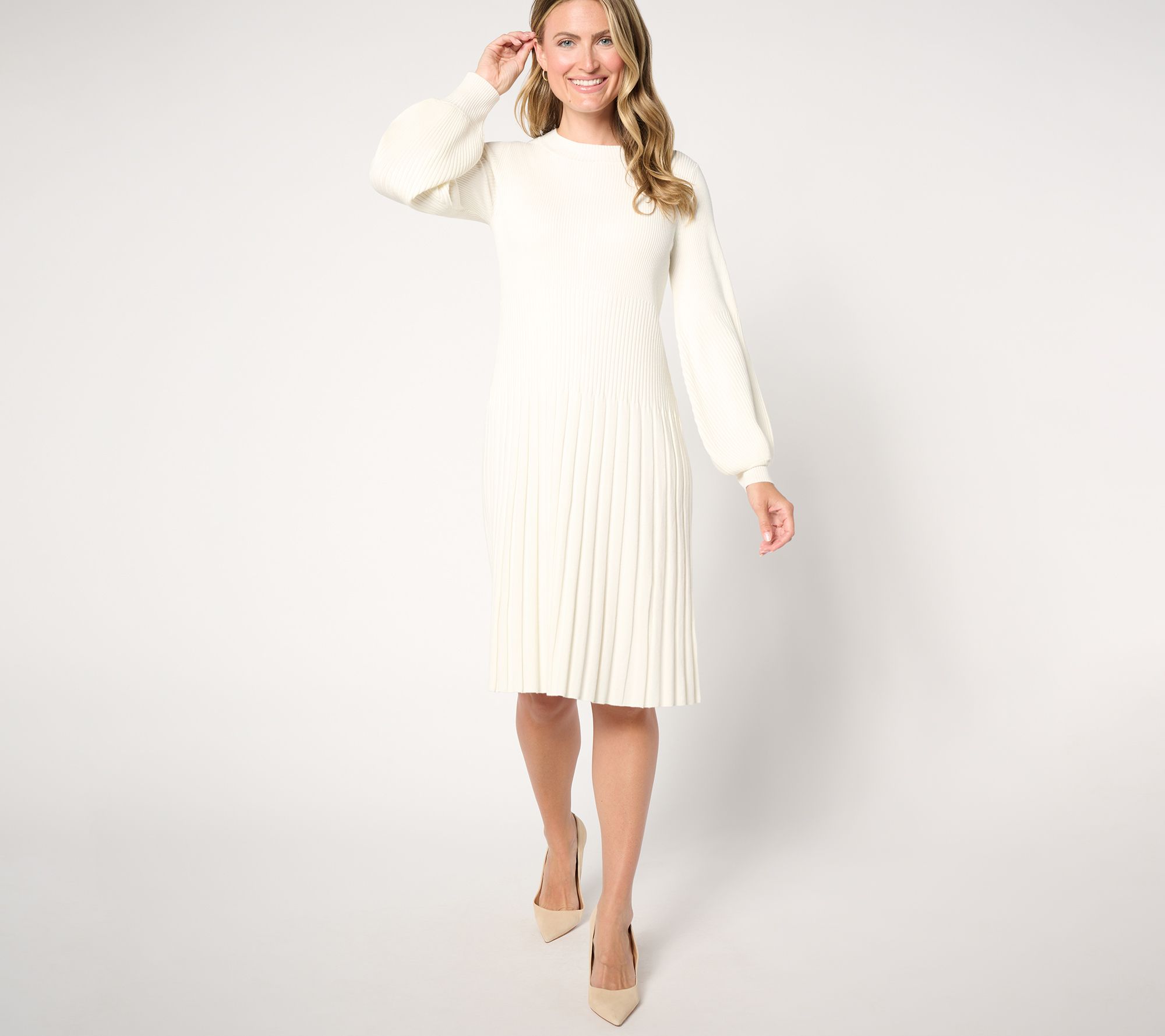 BEAUTIFUL by Lawrence Zarian Regular Balloon Sleeve Sweater Dress