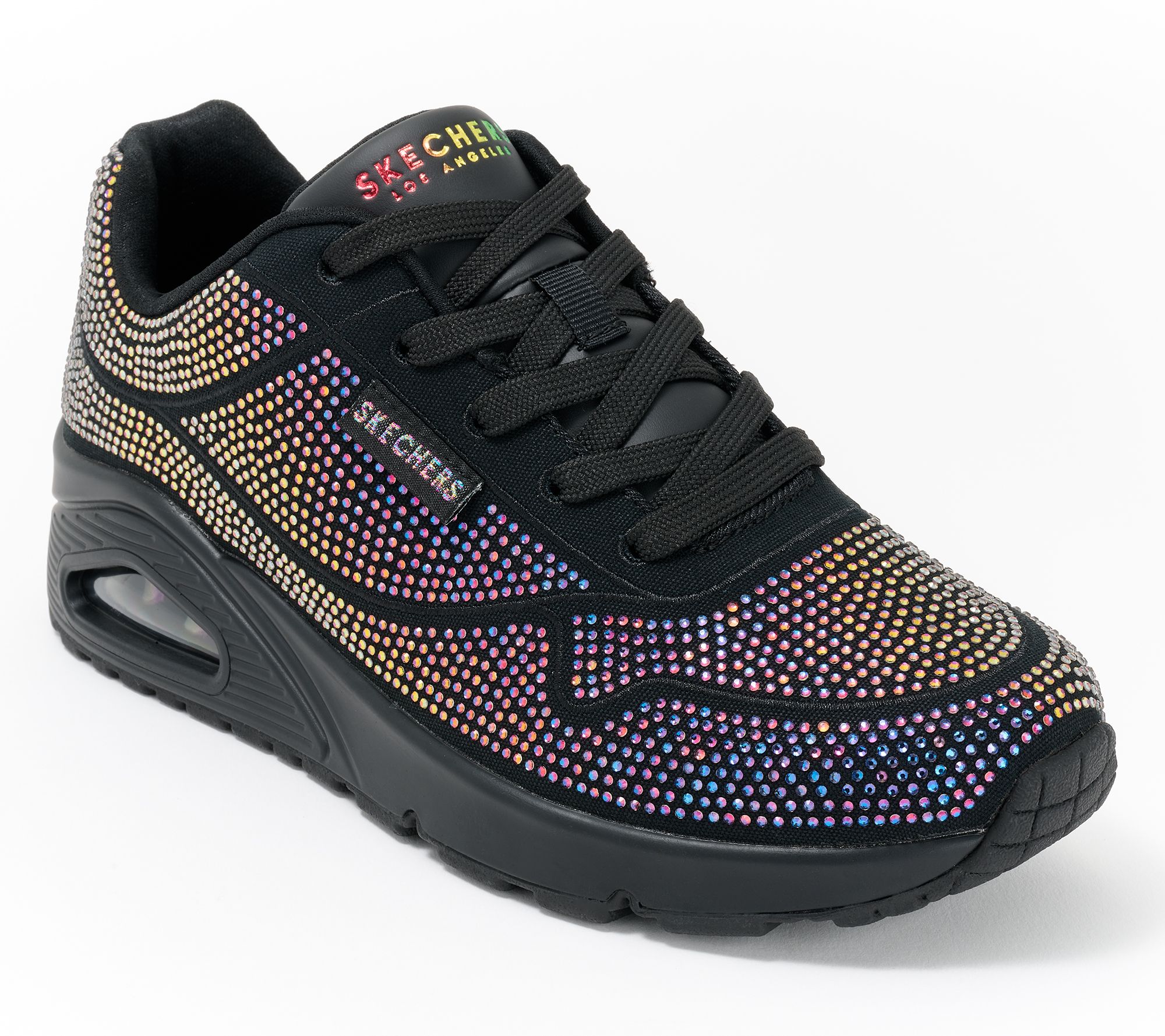 Skechers Street Street Uno Glitter Lace-Up Sneakers - Disco Rave