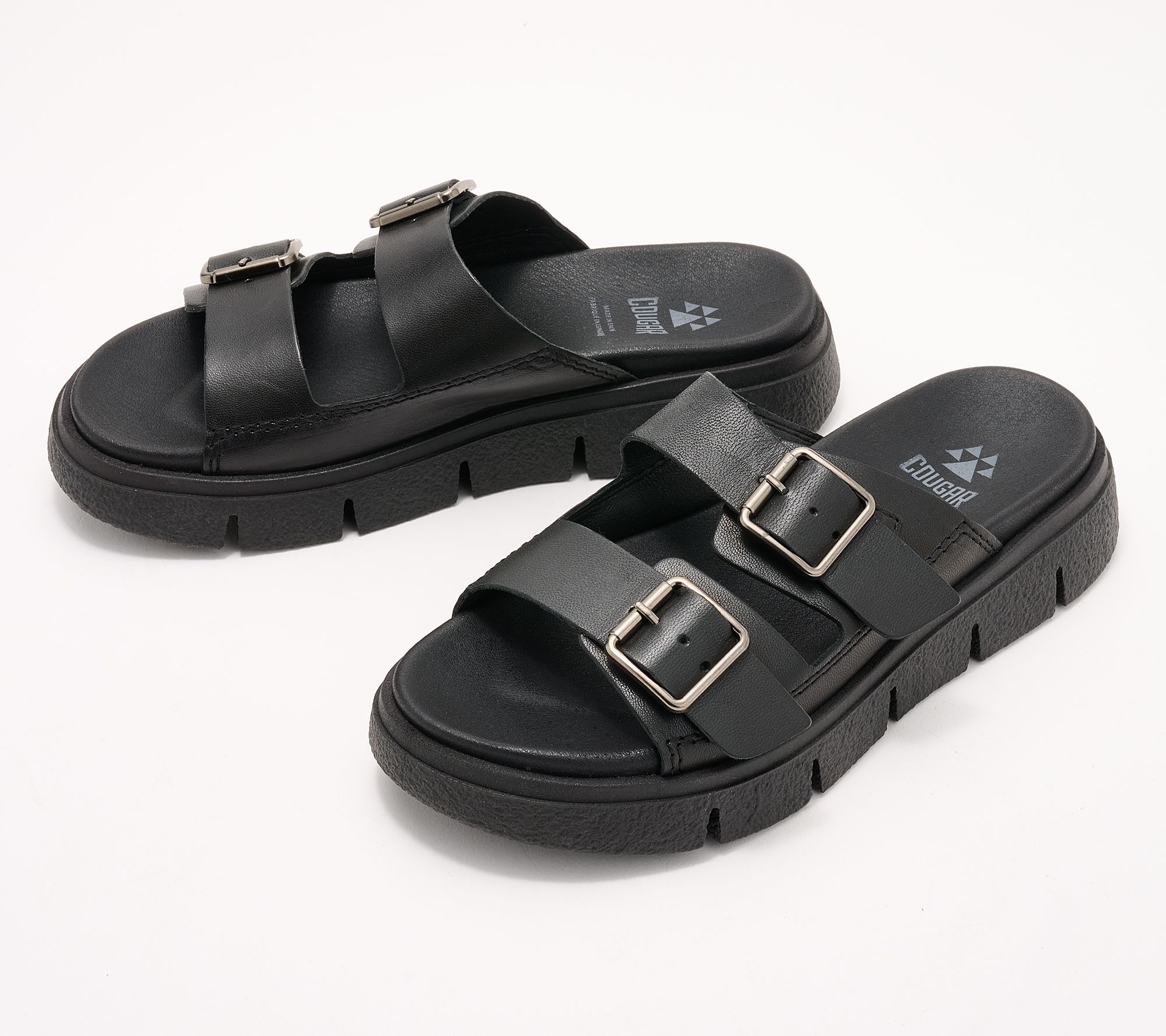 "As Is" Cougar Luxmotion Double Strap Slide Sandals - Piera