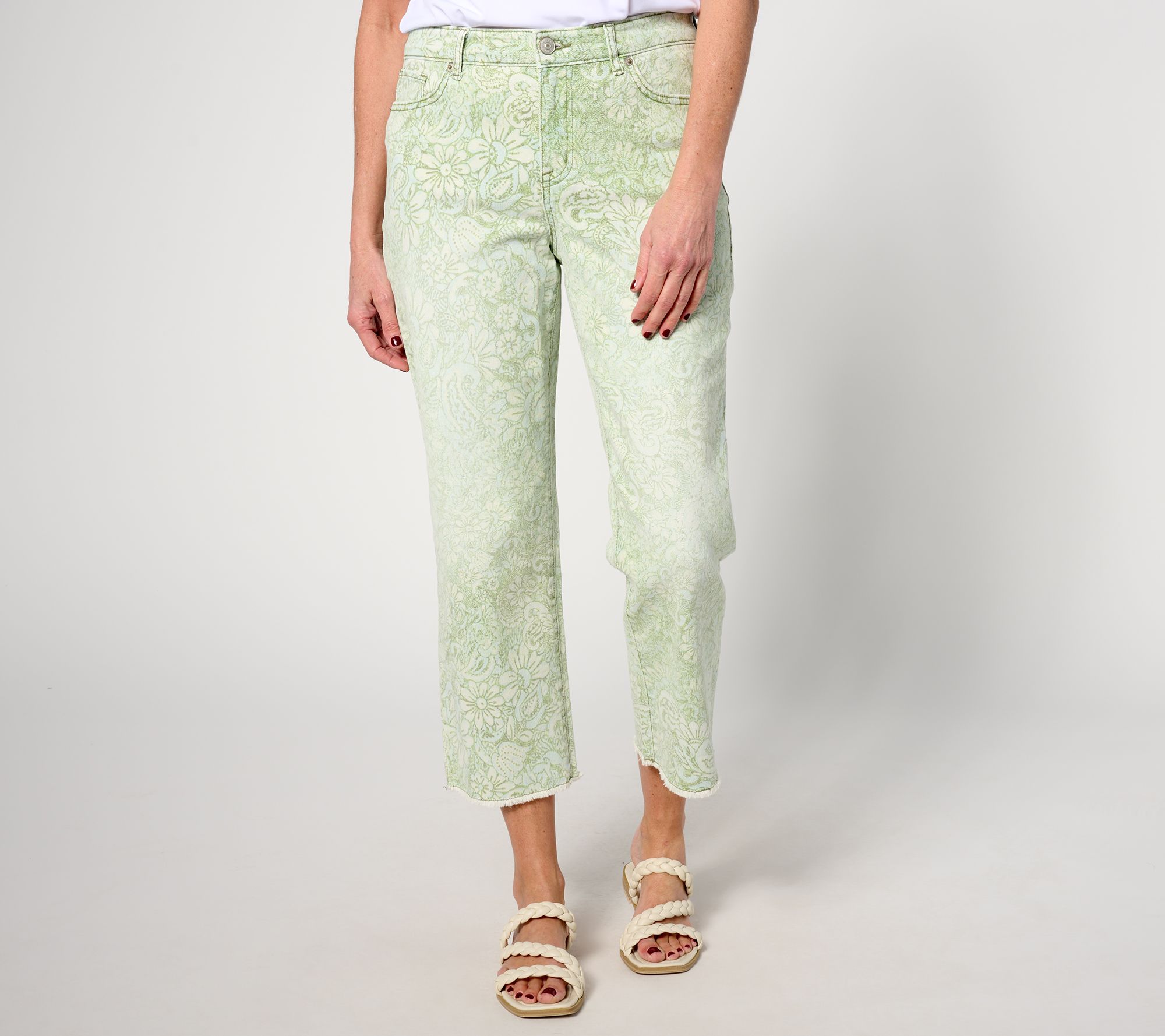 "As Is" LOGO by Lori Goldstein Petite Straight Leg Crop Jeans