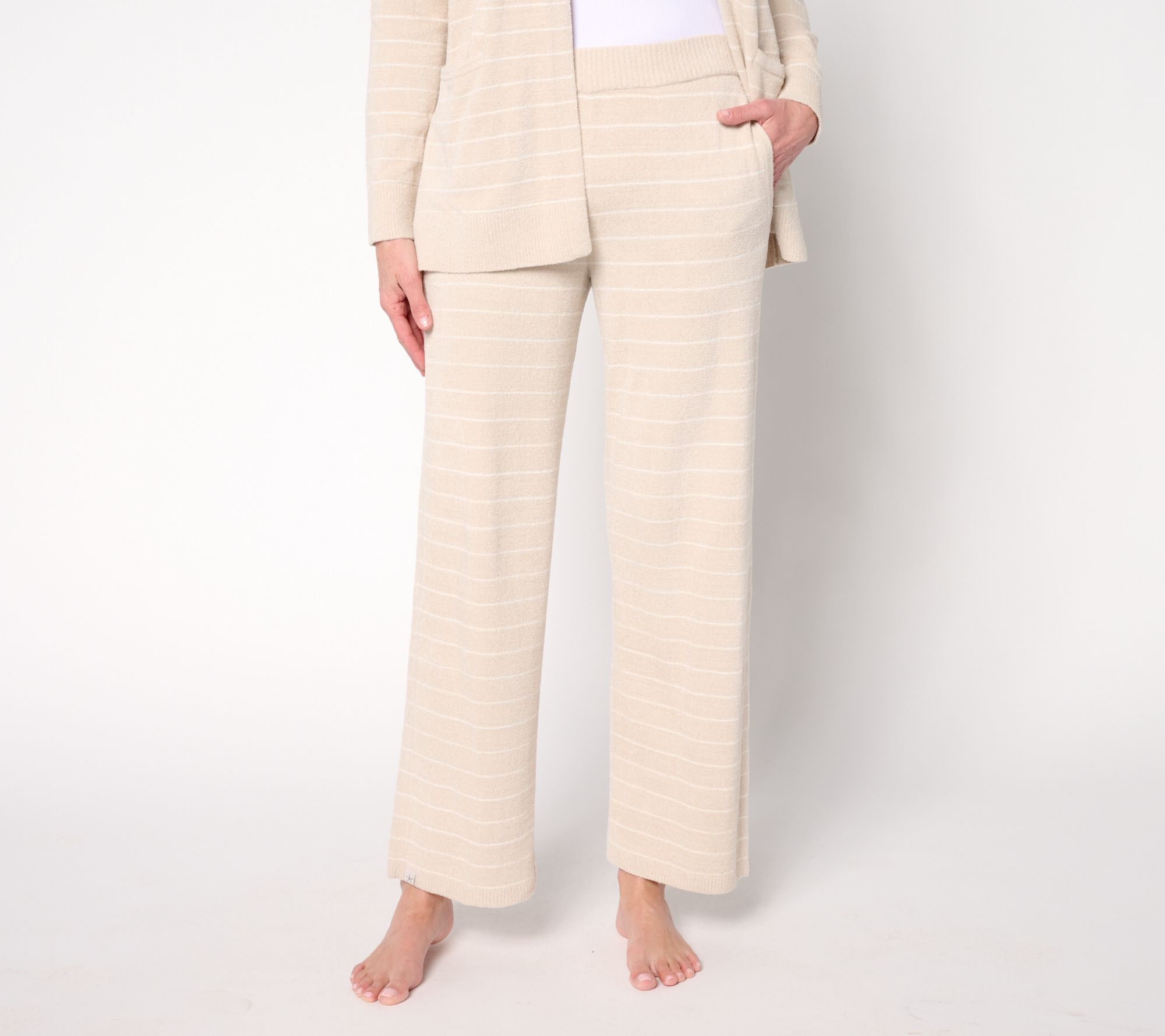 Barefoot Dreams Petite CozyChic Ultra Lite Striped Ankle Pant