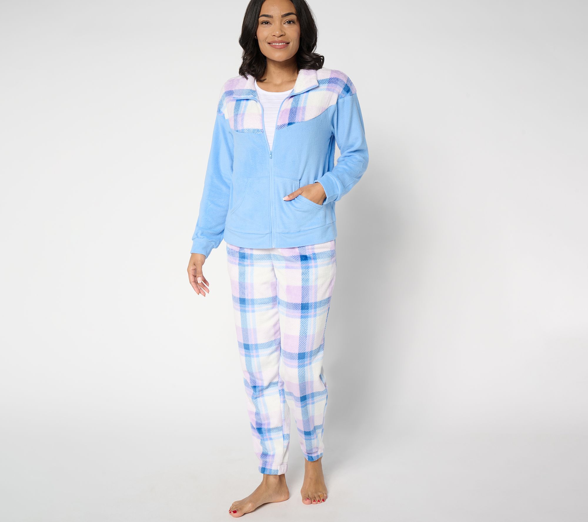 MUK LUKS Microfleece Jacket & Jogger Lounge Set