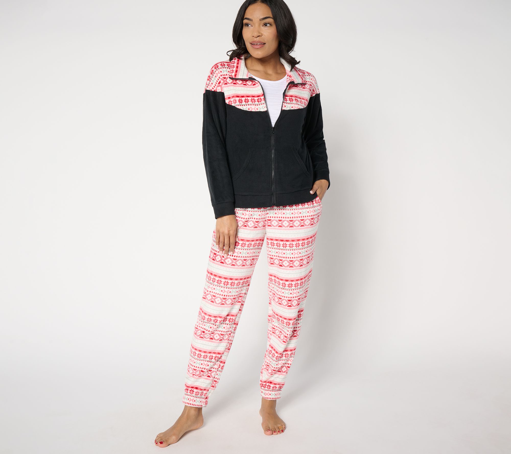 MUK LUKS Microfleece Jacket & Jogger Lounge Set
