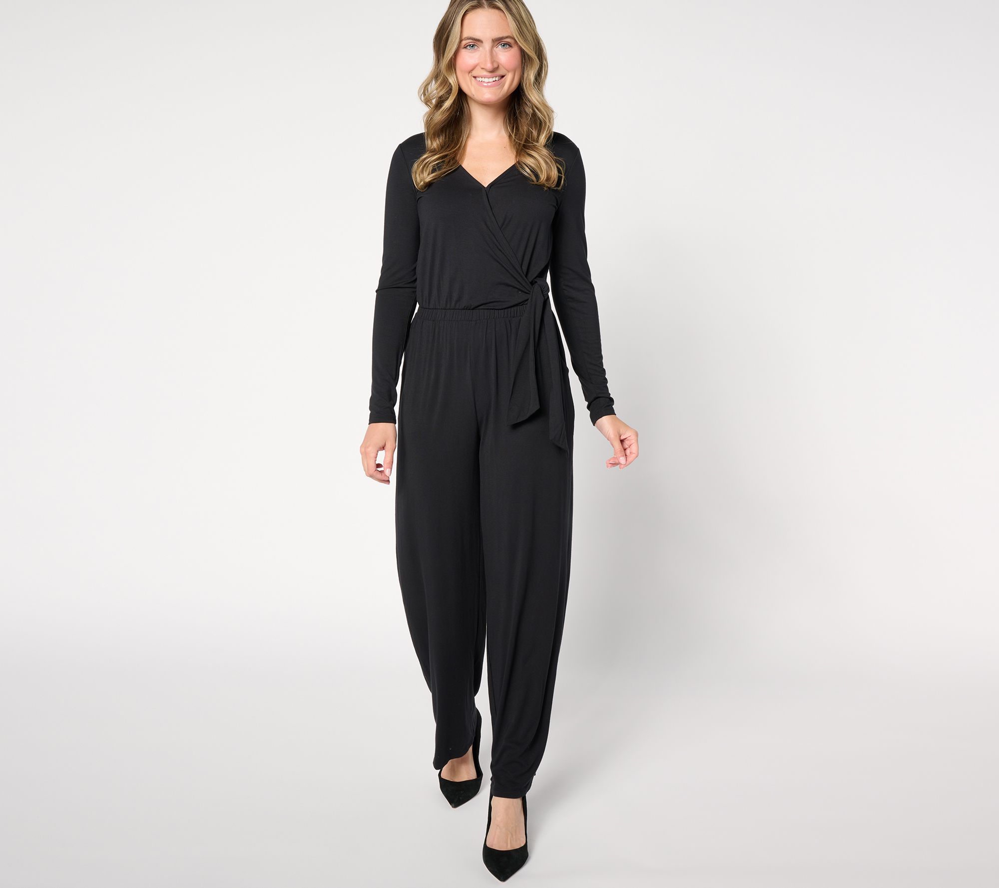 "As Is" Attitudes by Renee Regular Knit Wrap Jumpsuit