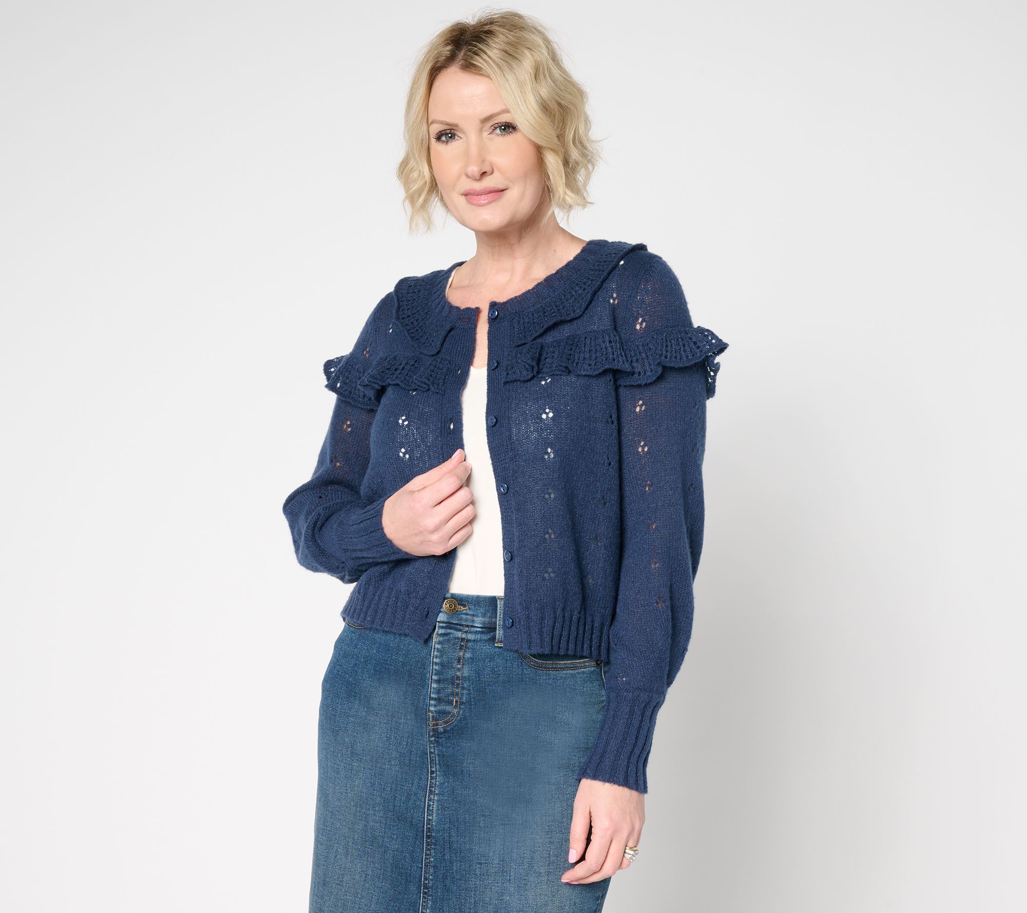 Me by Jennie Garth Folly Pointelle Cardigan