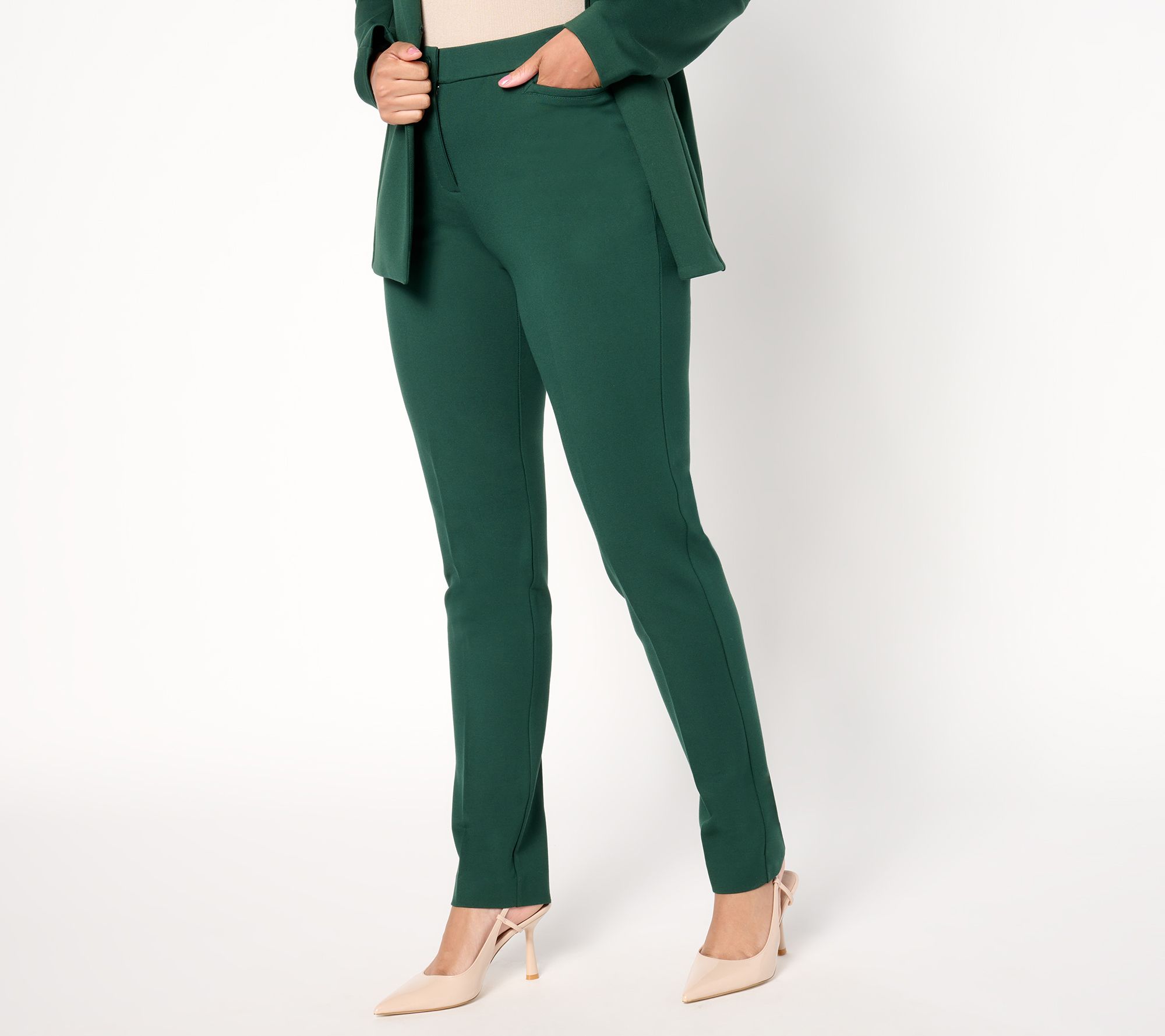 "As Is" Tailored by Susan Graver Petite Smart Ponte Trouser