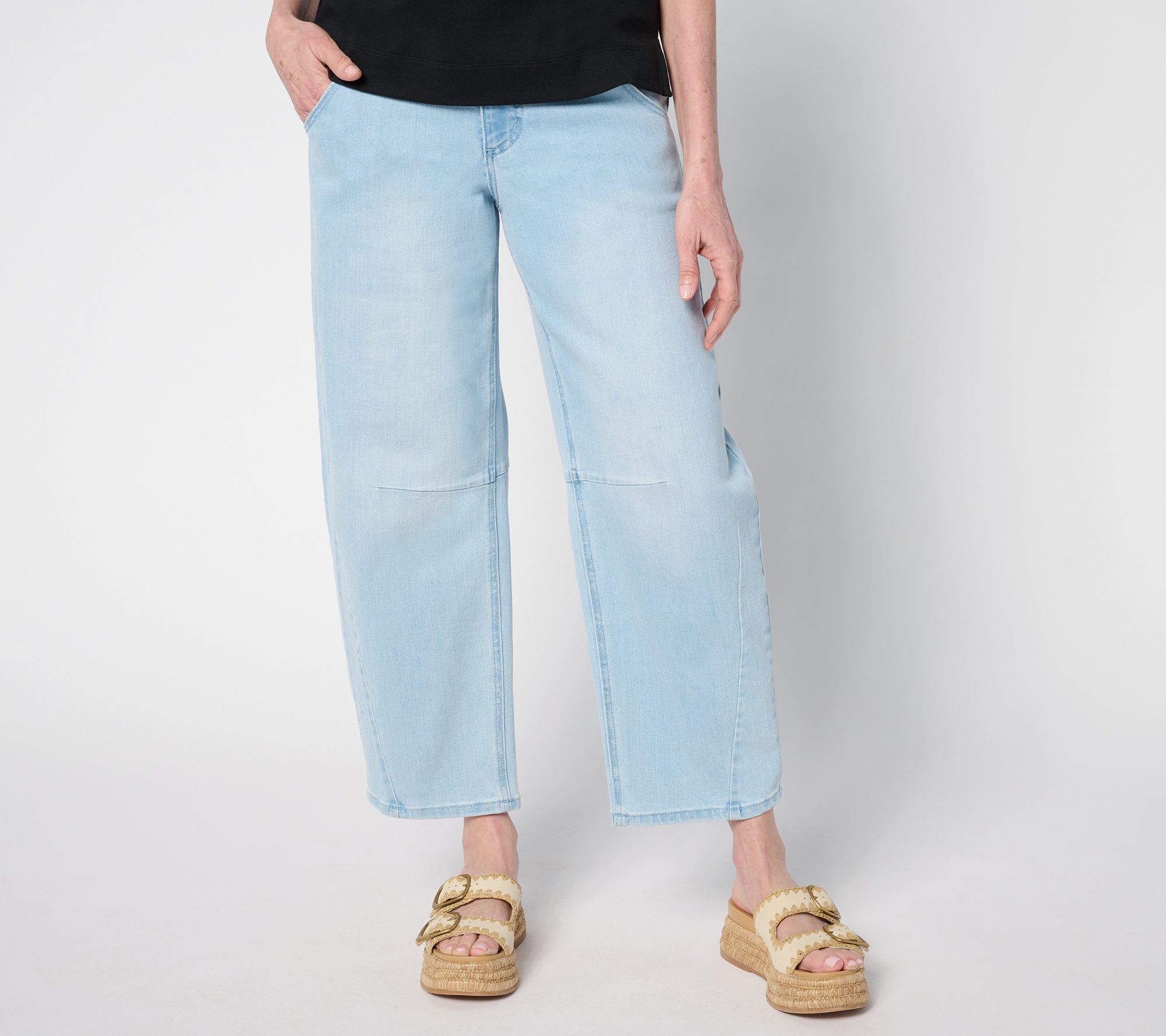 Carla Rockmore Collection Petite Barrel Leg Jean- Indigo