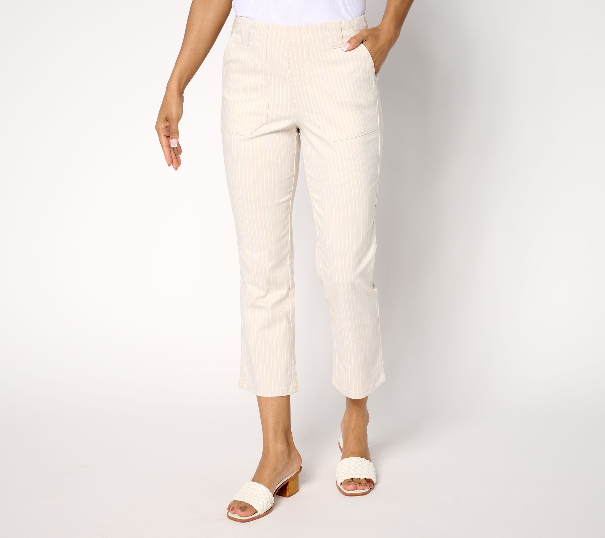 Belle by Kim Gravel Petite Harbor Island Stretch Pinstripe Pant