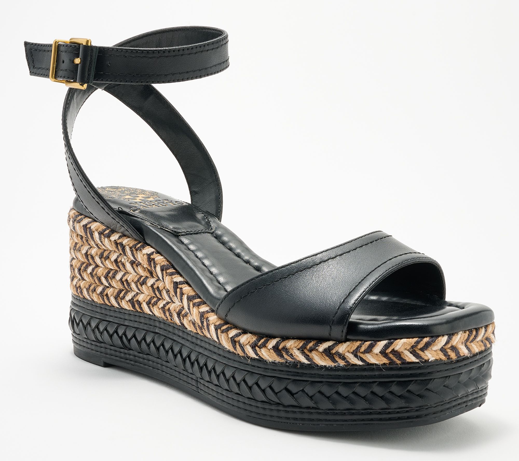 Vince Camuto Adjustable Leather Espadrille Wedges-Lilla