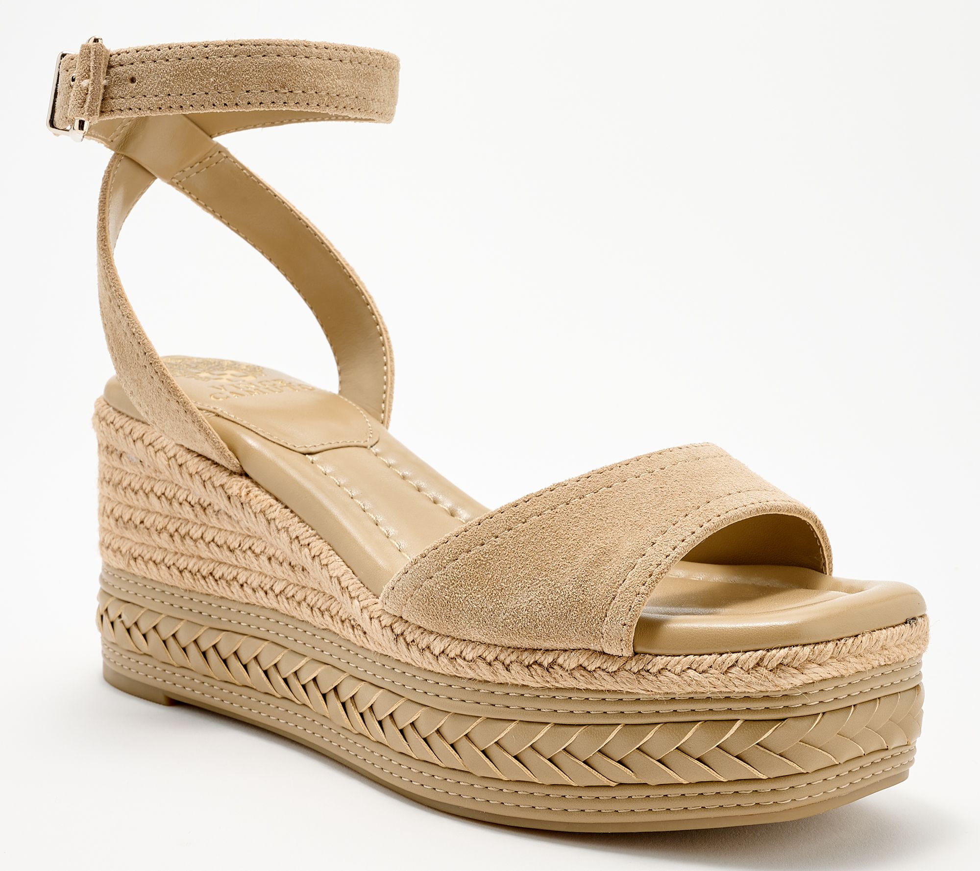 Vince Camuto Adjustable Leather Espadrille Wedges-Lilla