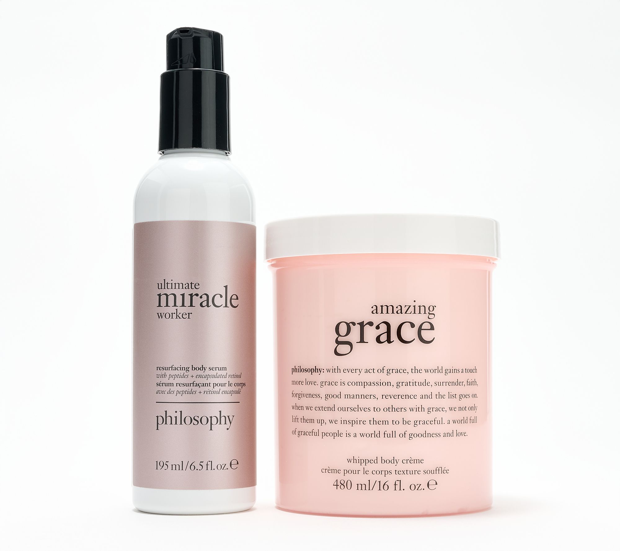 philosophy ultimate body serum 6oz & grace whipped body creme 16oz