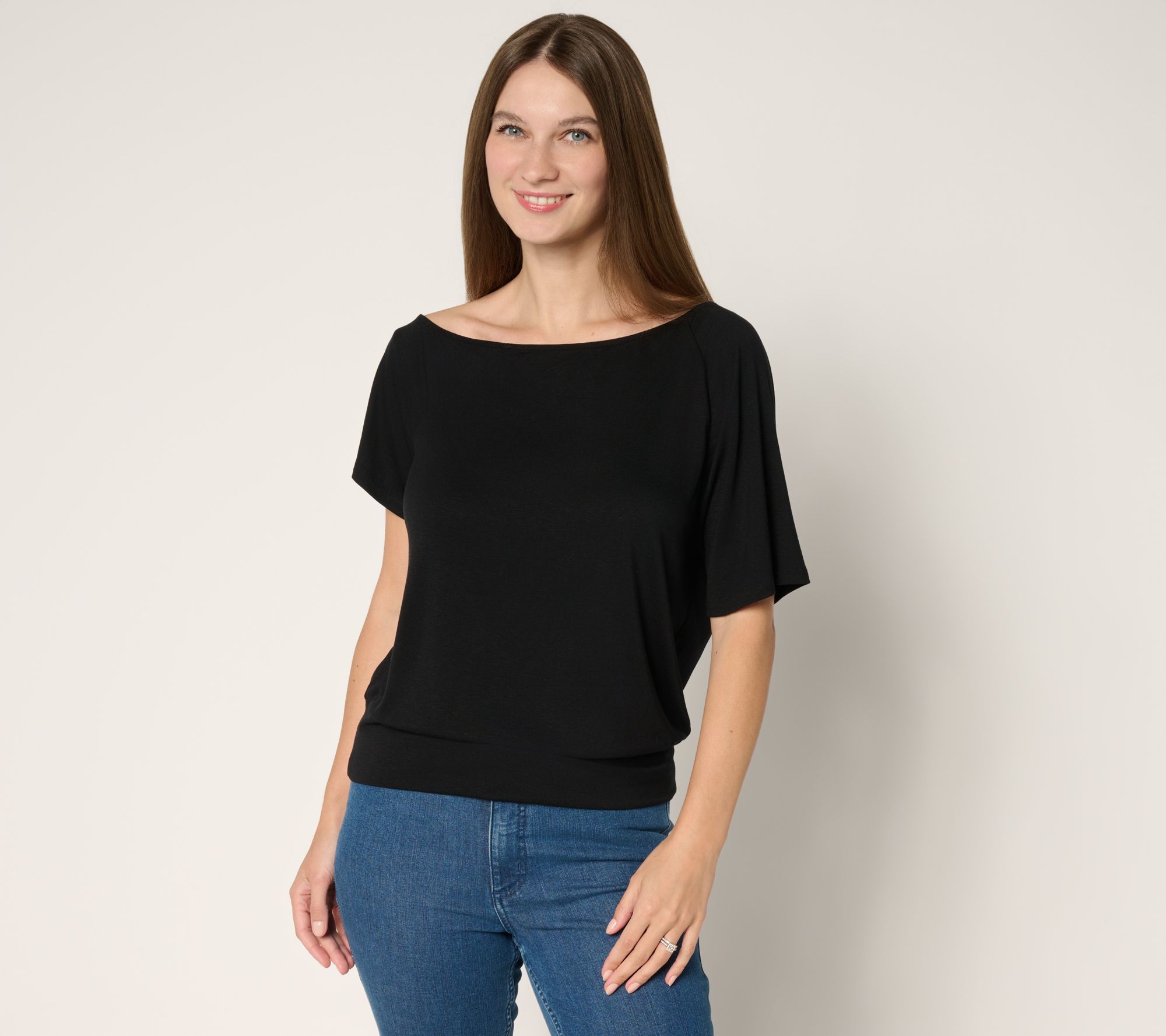 BEAUTIFUL by Lawrence Zarian Kacey Refined Knit Off The Shoulder Top