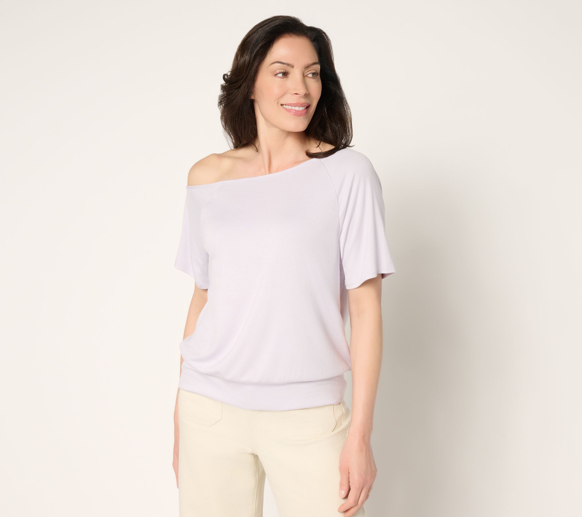 BEAUTIFUL by Lawrence Zarian Kacey Refined Knit Off The Shoulder Top