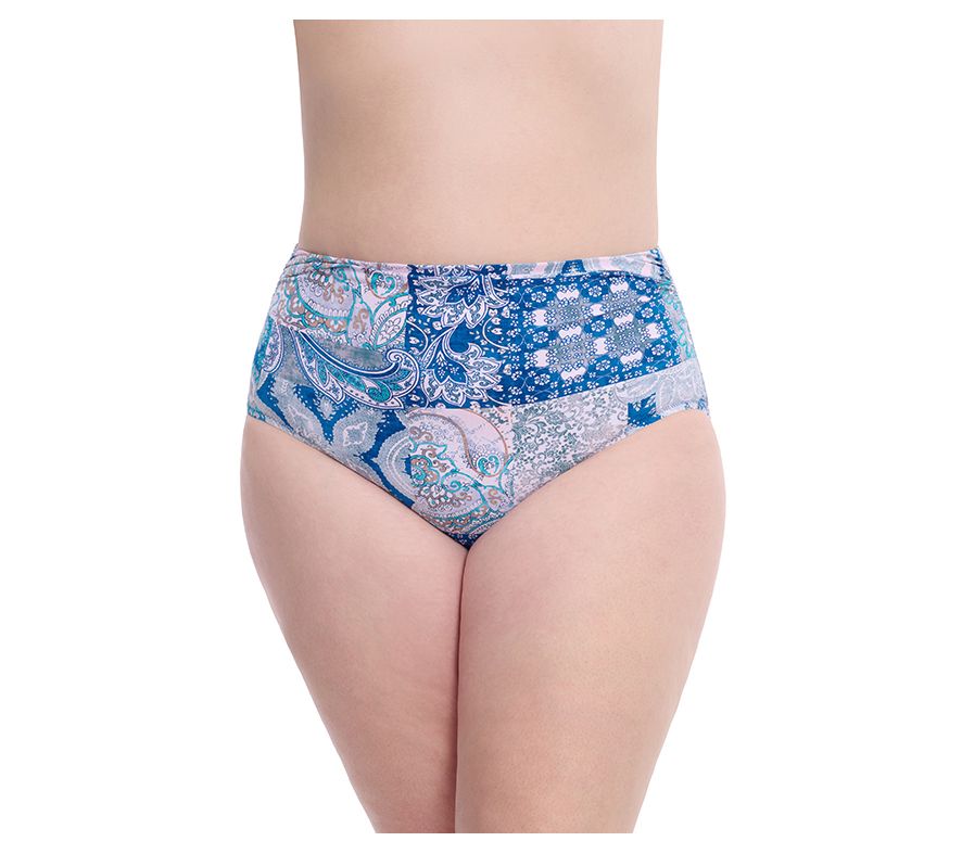 Karma Full Figure Shirred High Waist Swim Bottom