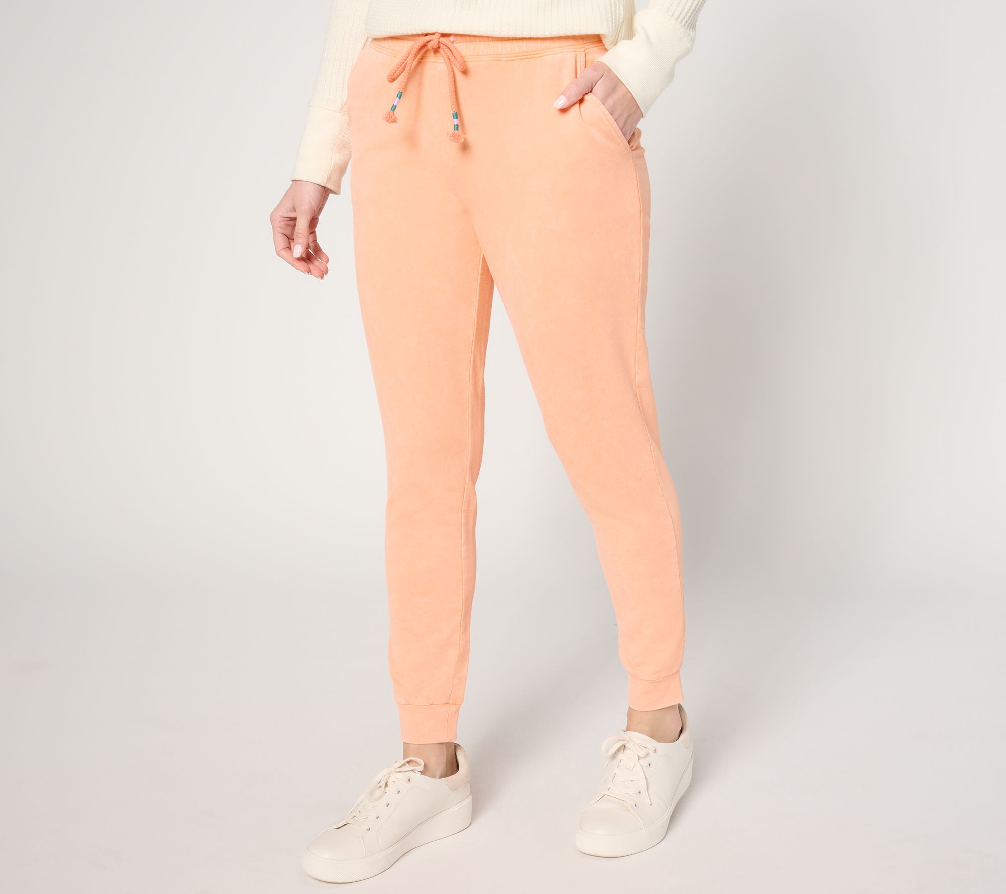 "As Is" Denim & Co. Petite Washed French Terry Jogger