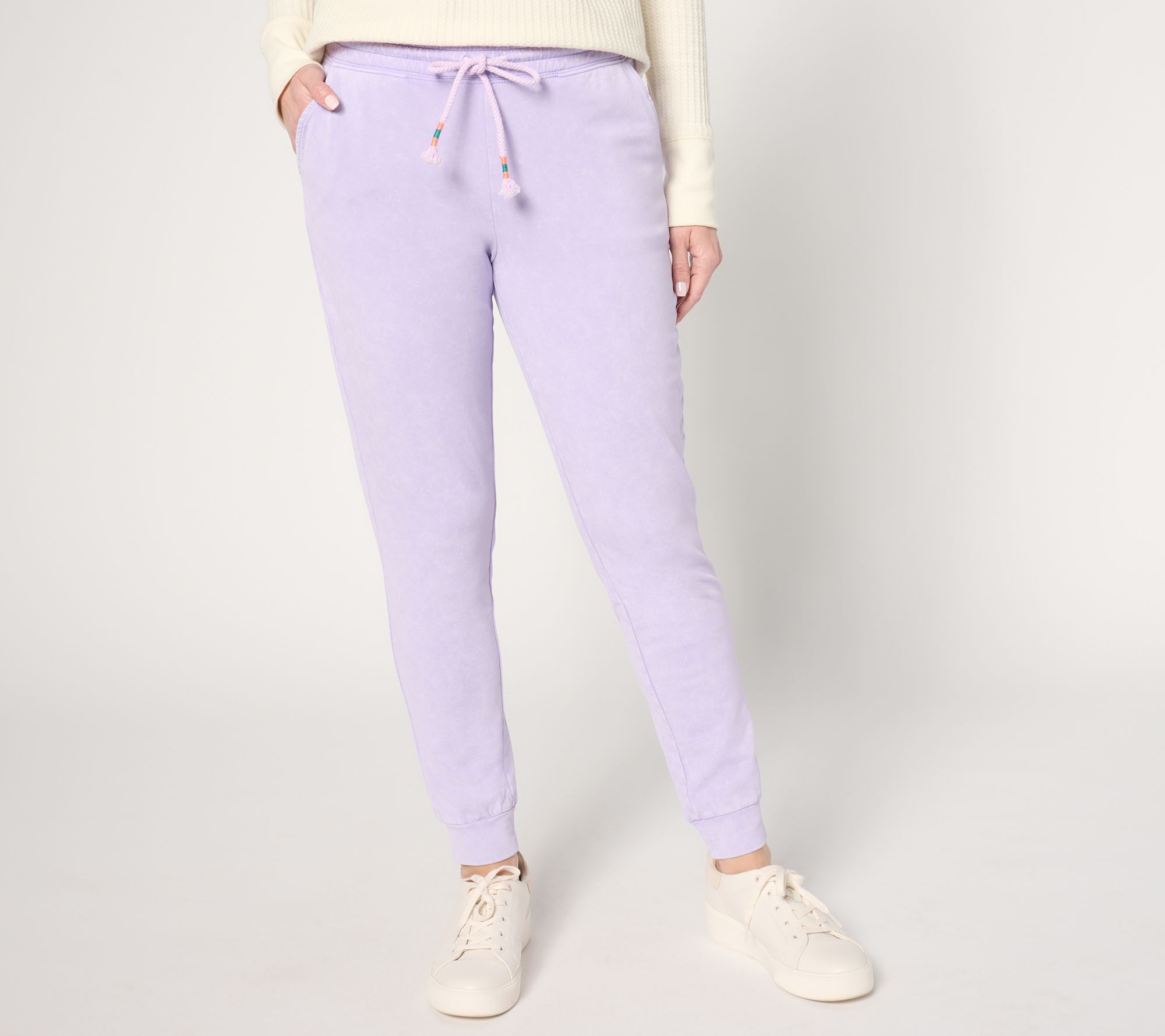 "As Is" Denim & Co. Petite Washed French Terry Jogger