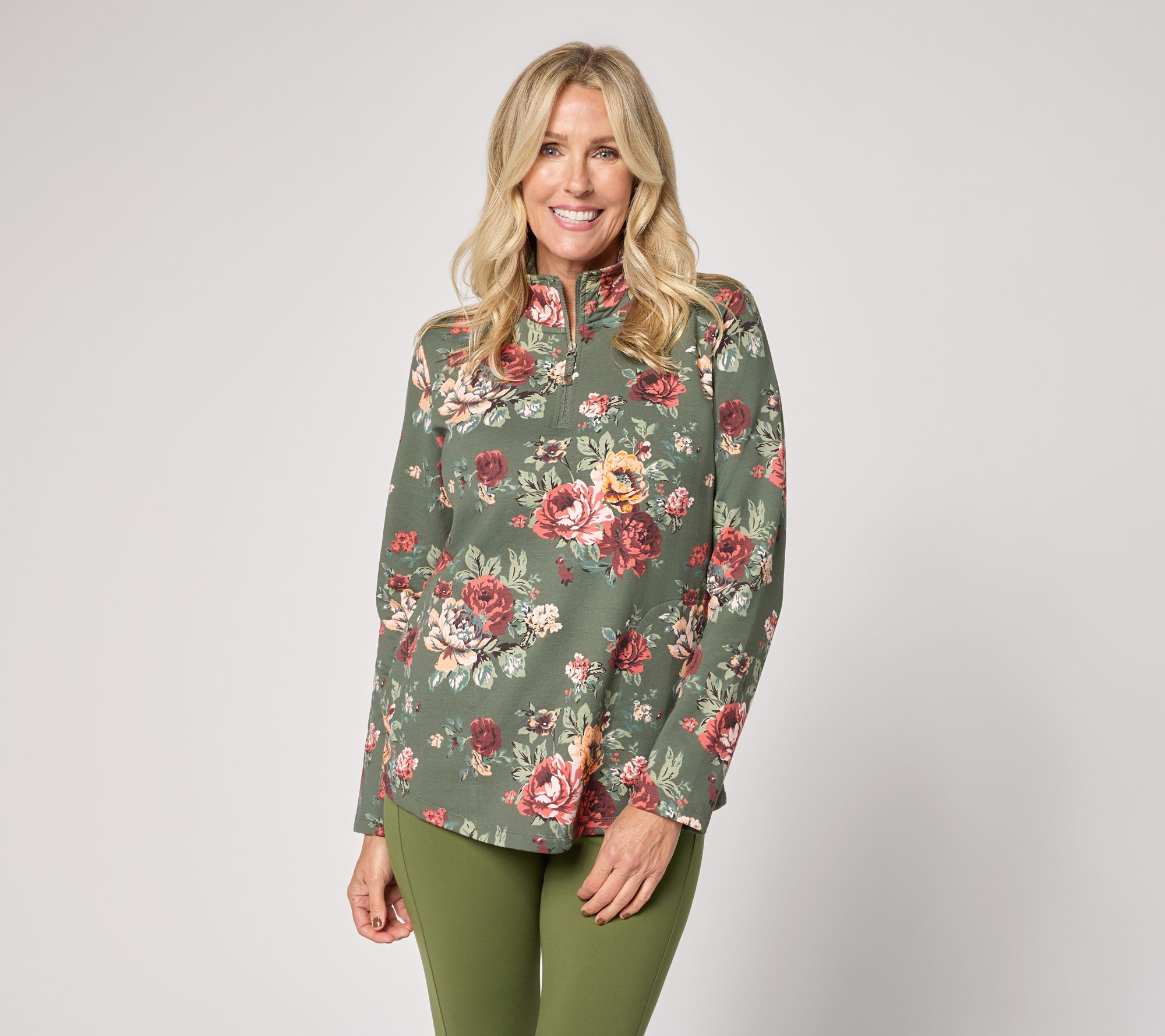 その他 Over Size French Terry Top Light Green Women's Sueded French Terry Sweatshirt - Stonewash Green