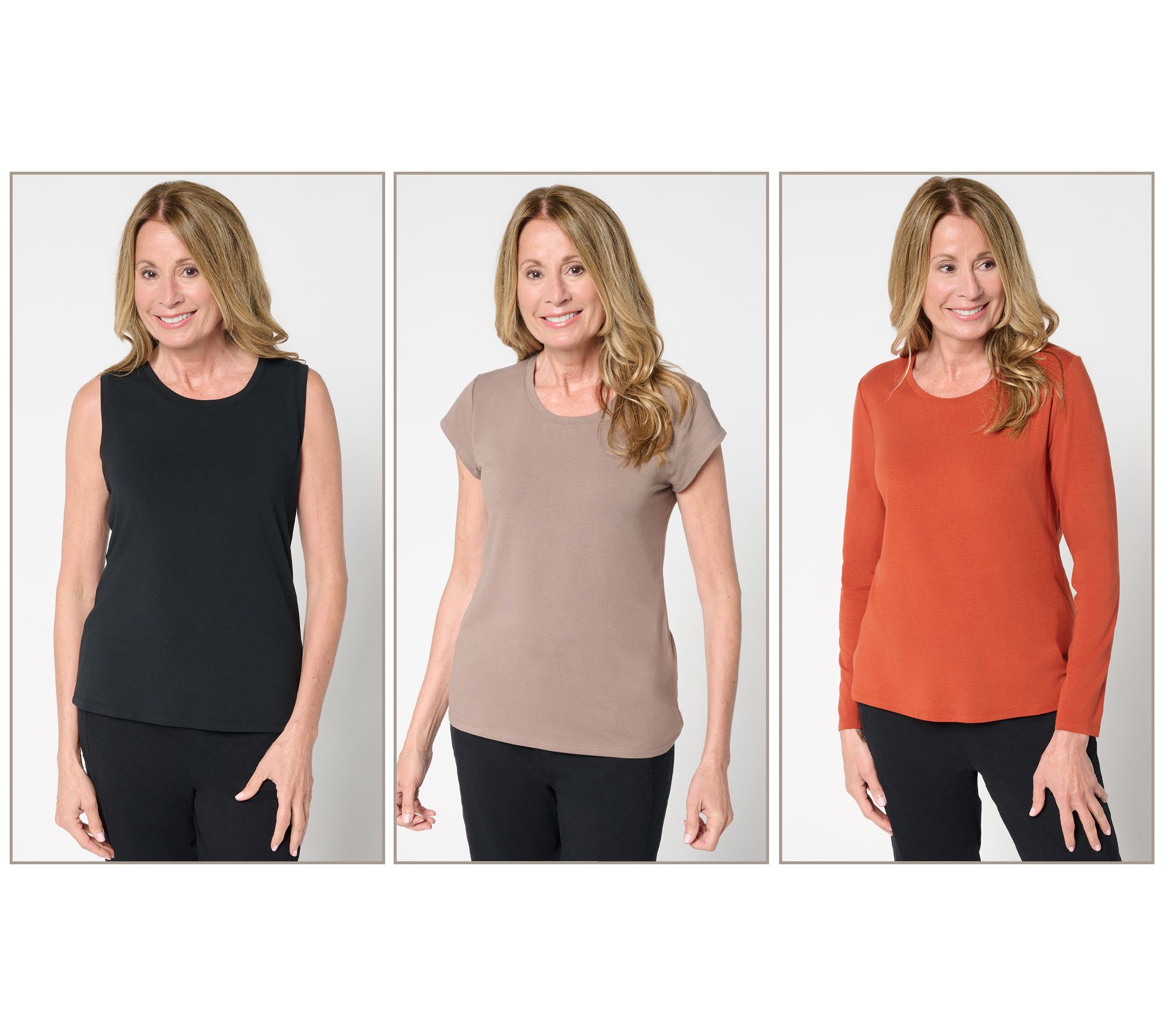 AnyBody Cozy Knit Jersey 3-Pack Assorted Tops