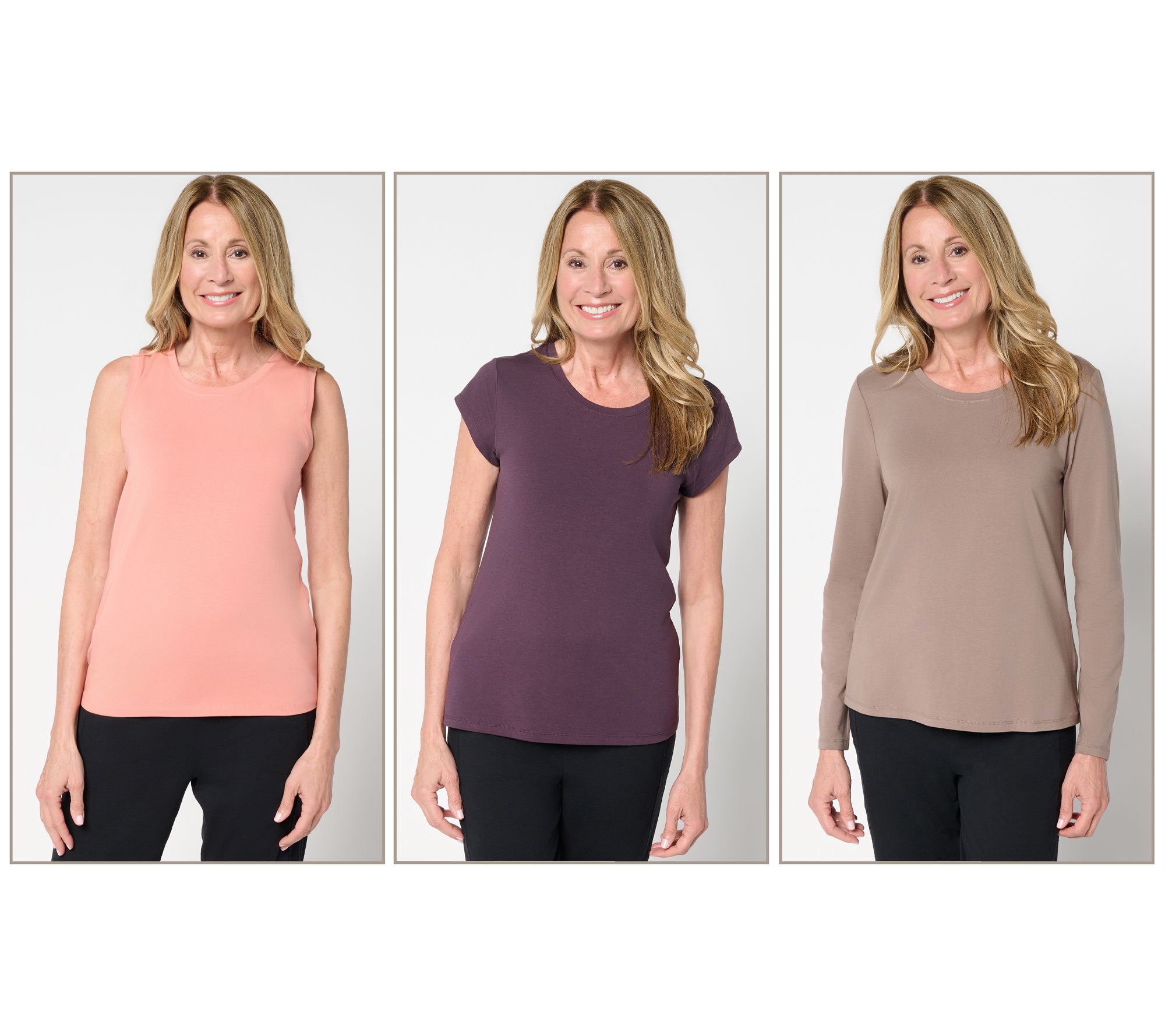 AnyBody Cozy Knit Jersey 3-Pack Assorted Tops